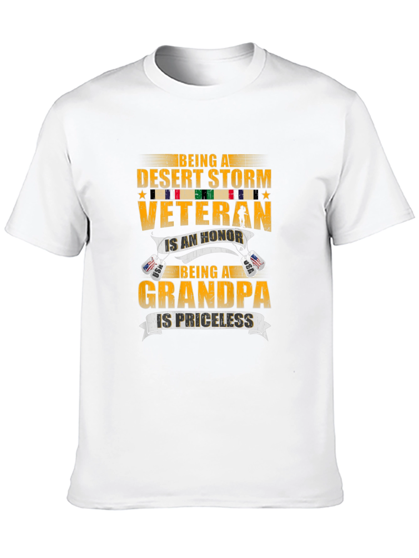 Black Desert Storm Veteran Grandpa Graphic T-Shirt view 10