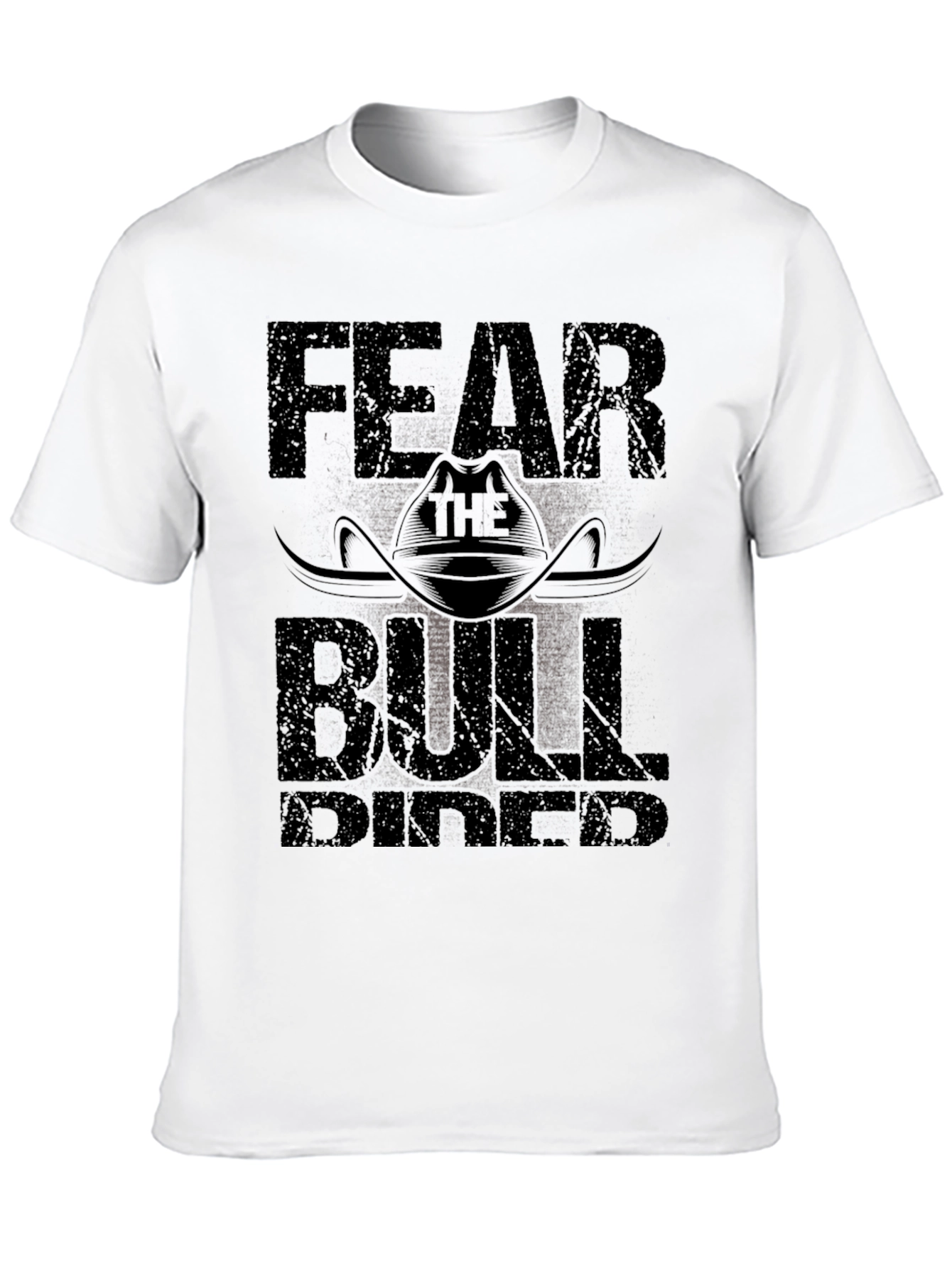 Black Fear the Bull Rider Black T-Shirt view 10