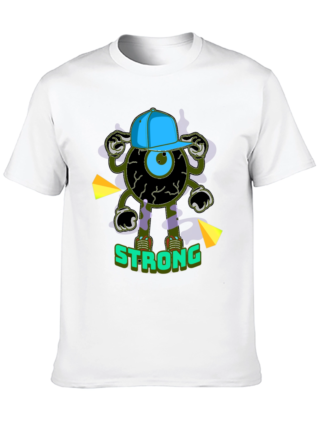 Black Strong Eyeball Graphic Tee - Black Cotton view 10