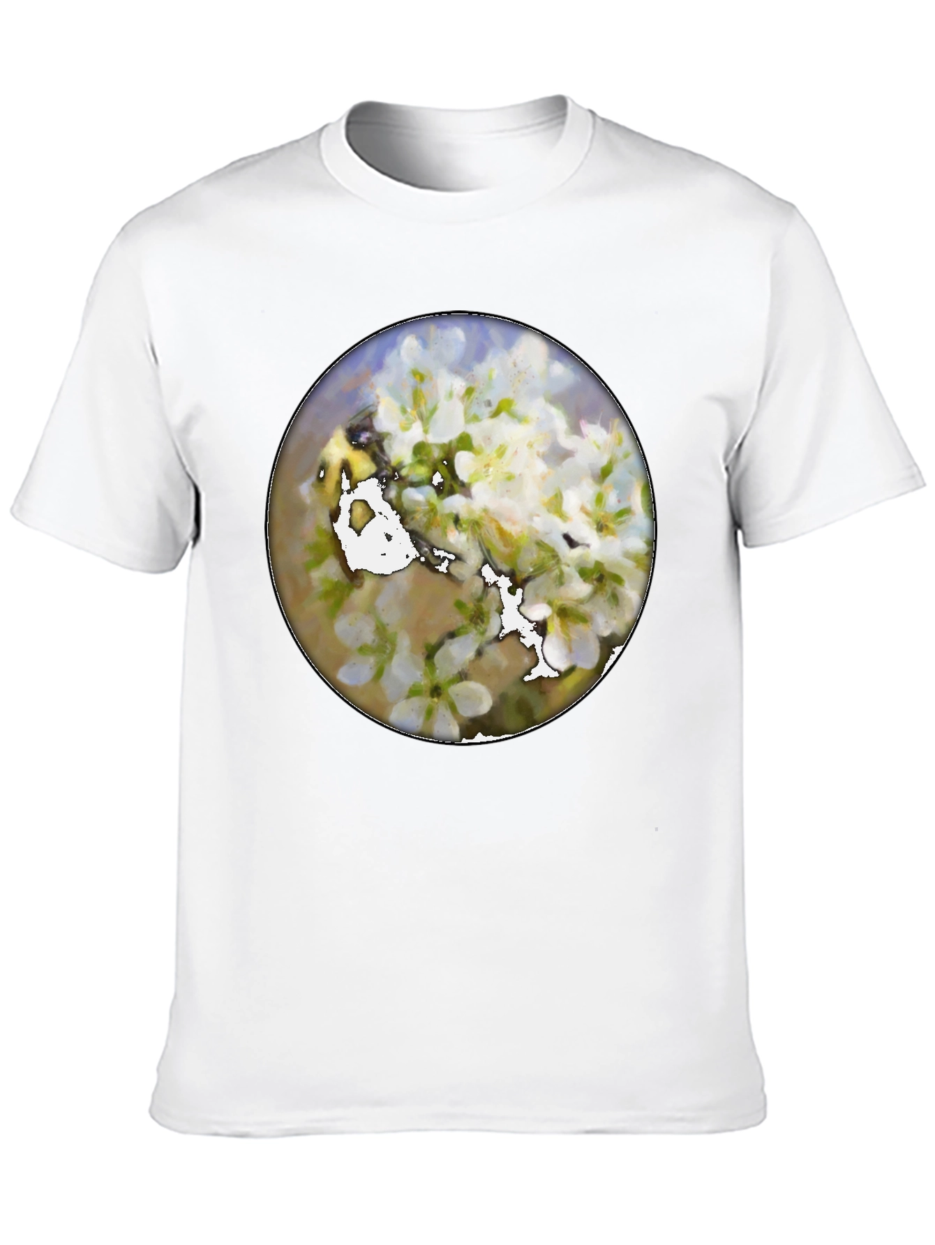 Black Floral Print Crew Neck T-Shirt - Black view 10