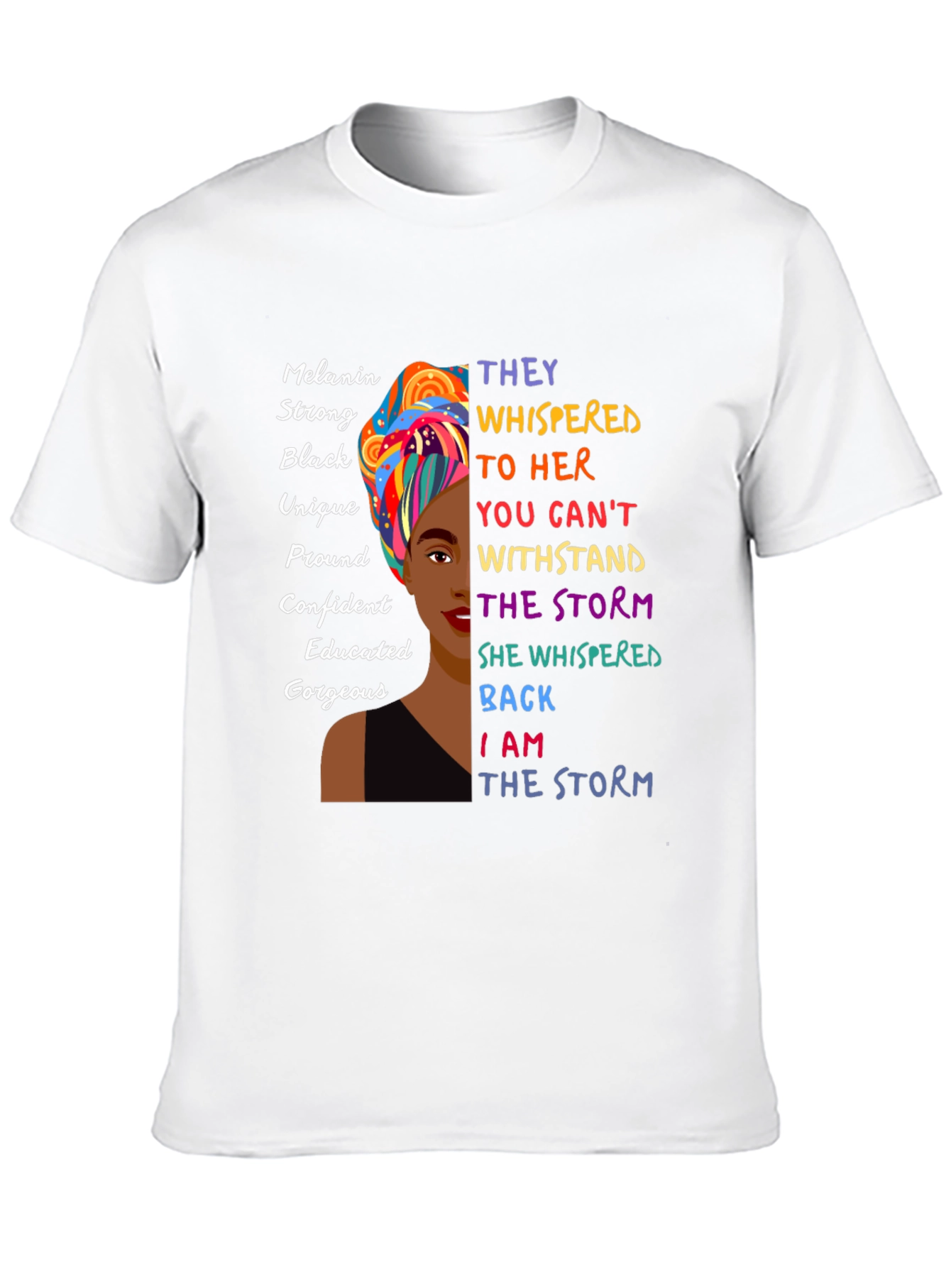 Black Melanin Strong Black Women's Empowerment T-Shirt view 10