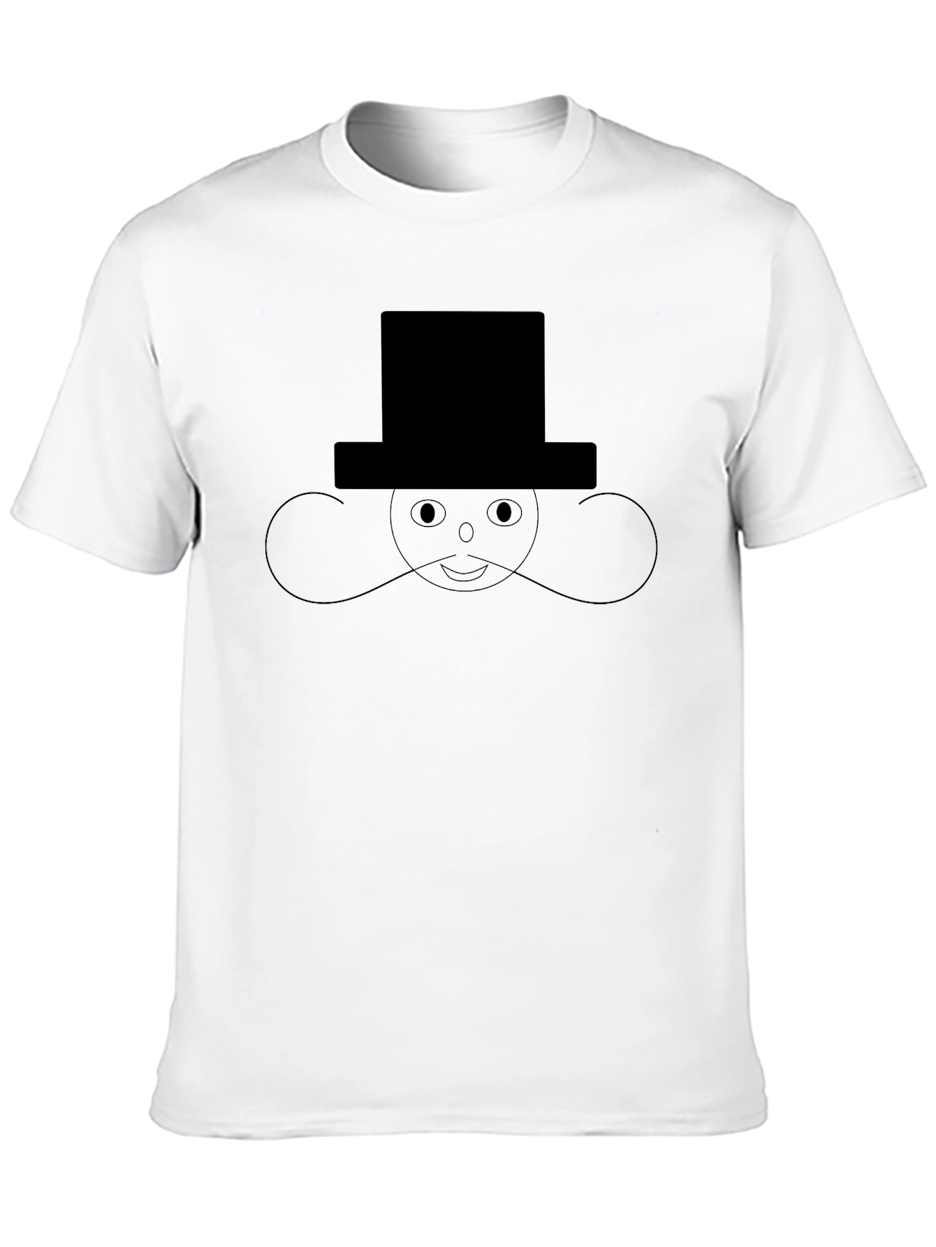 Black Top Hat Man Black T-Shirt Graphic Novelty view 10