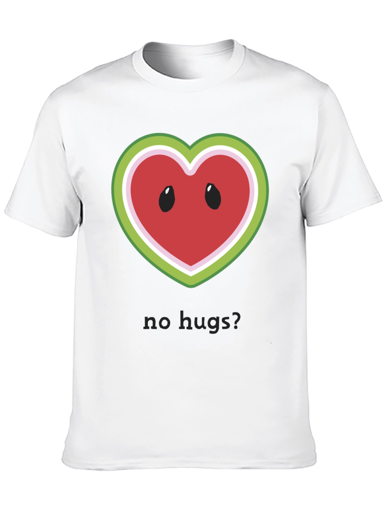 Black No Hugs? Watermelon Heart T-Shirt view 10