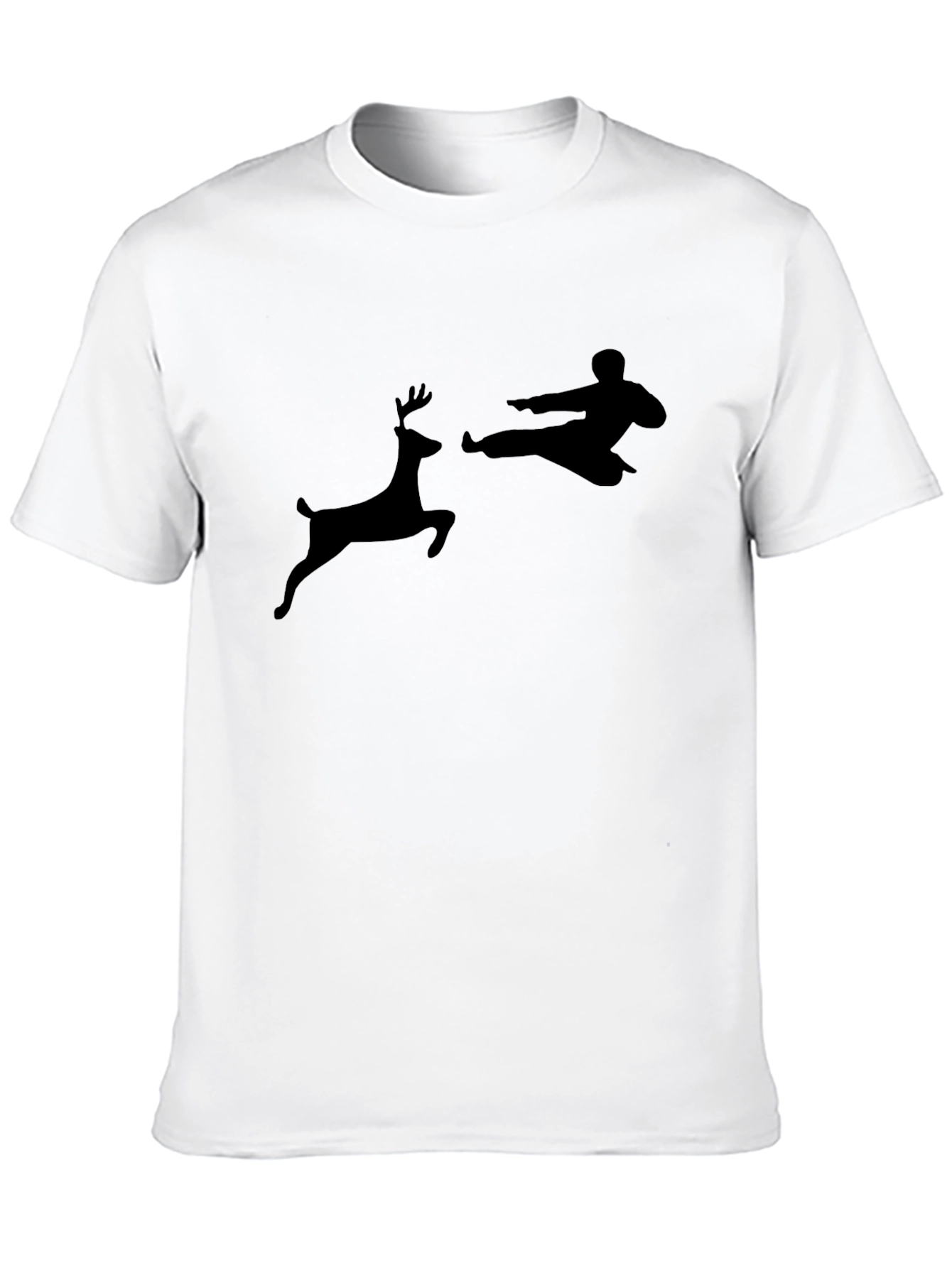 Black Karate Deer Black T-Shirt - Novelty Design view 10