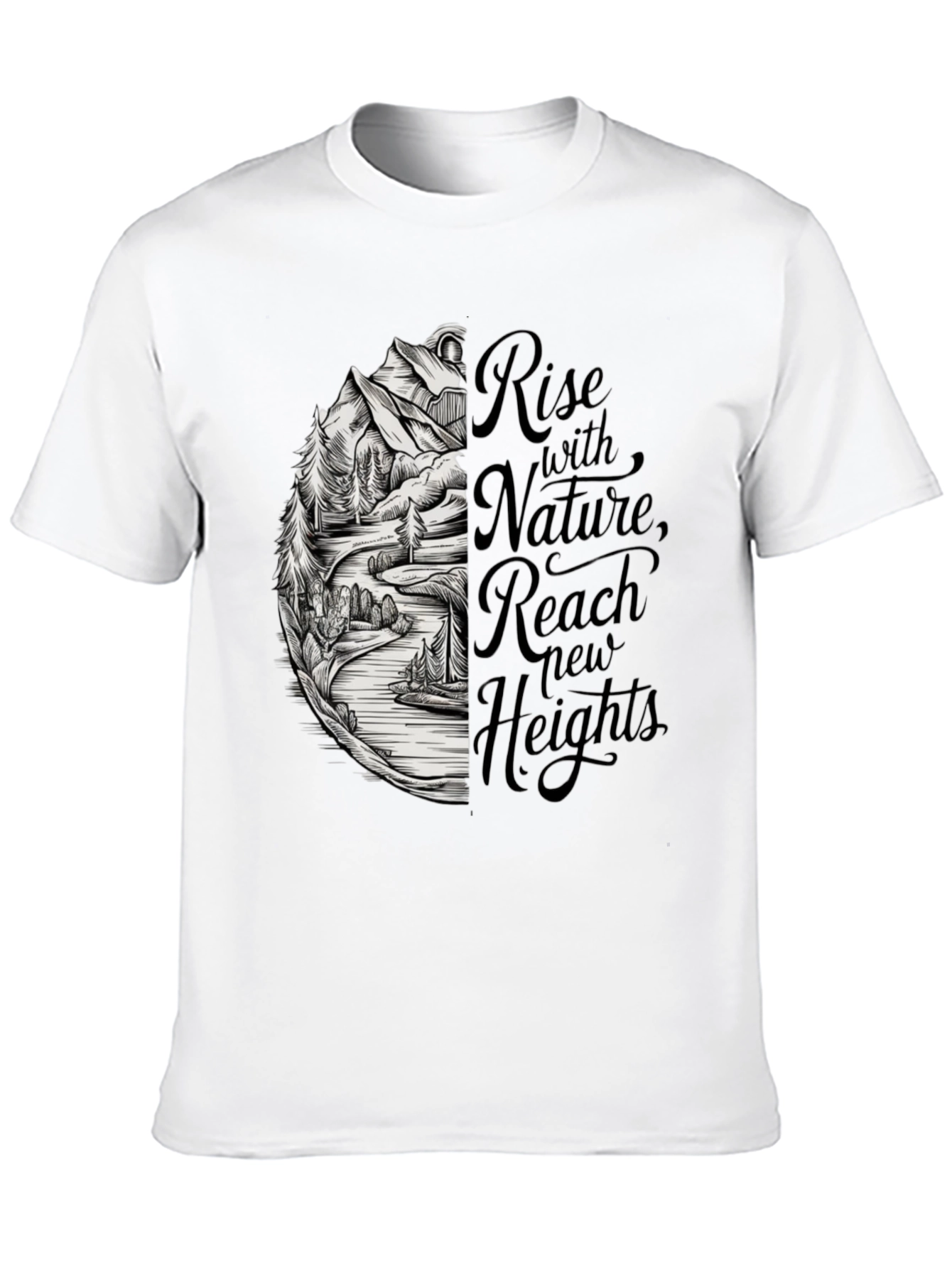 Black Nature Inspired T-Shirt - Rise with Nature view 10