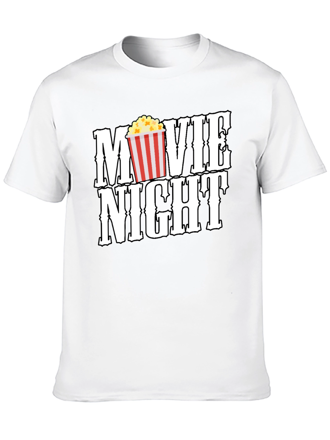 Black Movie Night Black Graphic Tee view 10