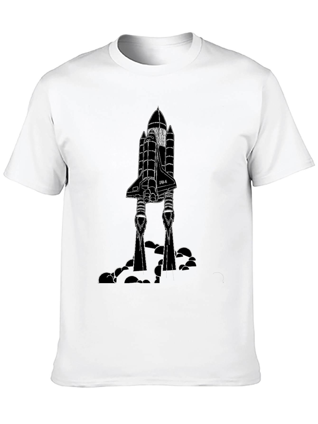 Black Space Shuttle Graphic Tee - Black Cotton Blend view 10