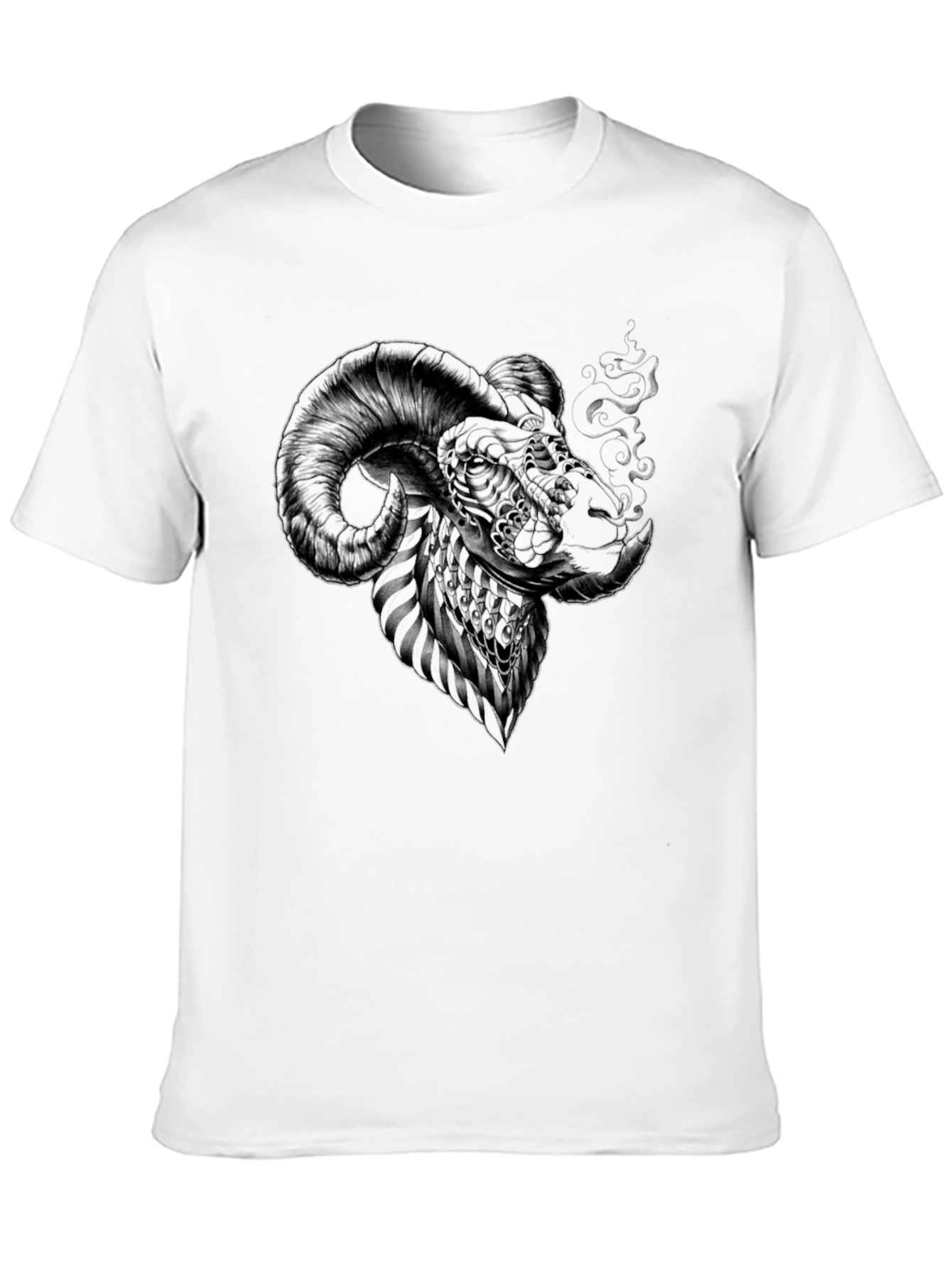 Black Ram Head Graphic Tee - Black T-Shirt view 10