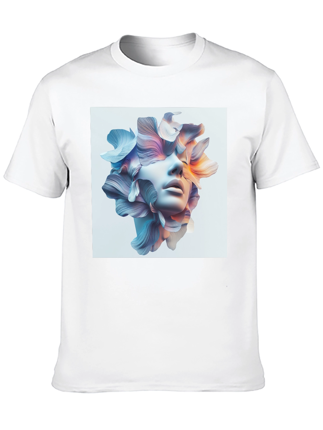 Black Floral Face Graphic Tee - Modern Art T-Shirt view 10