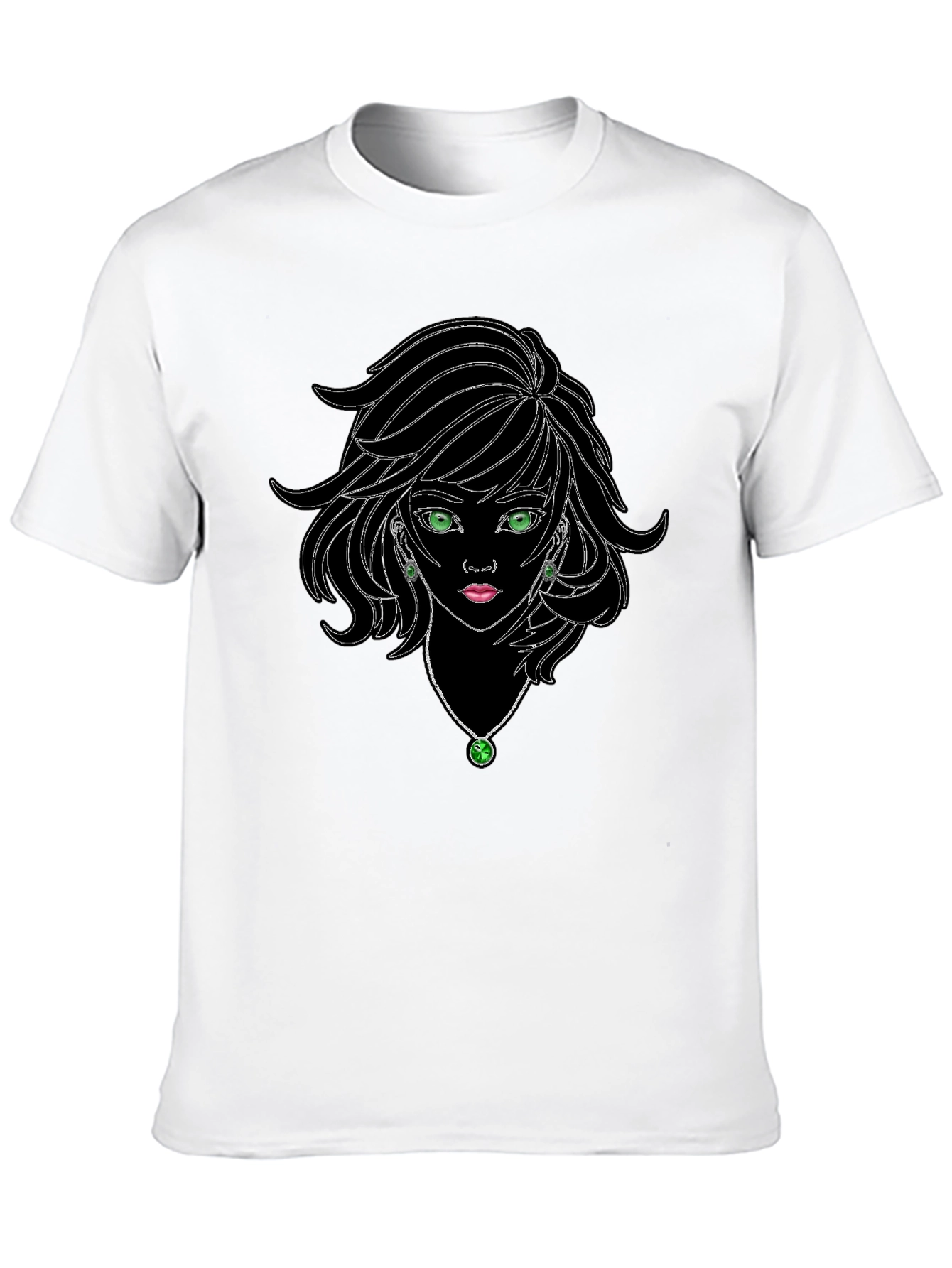 Black Black Graphic Tee - Anime Girl Design view 10