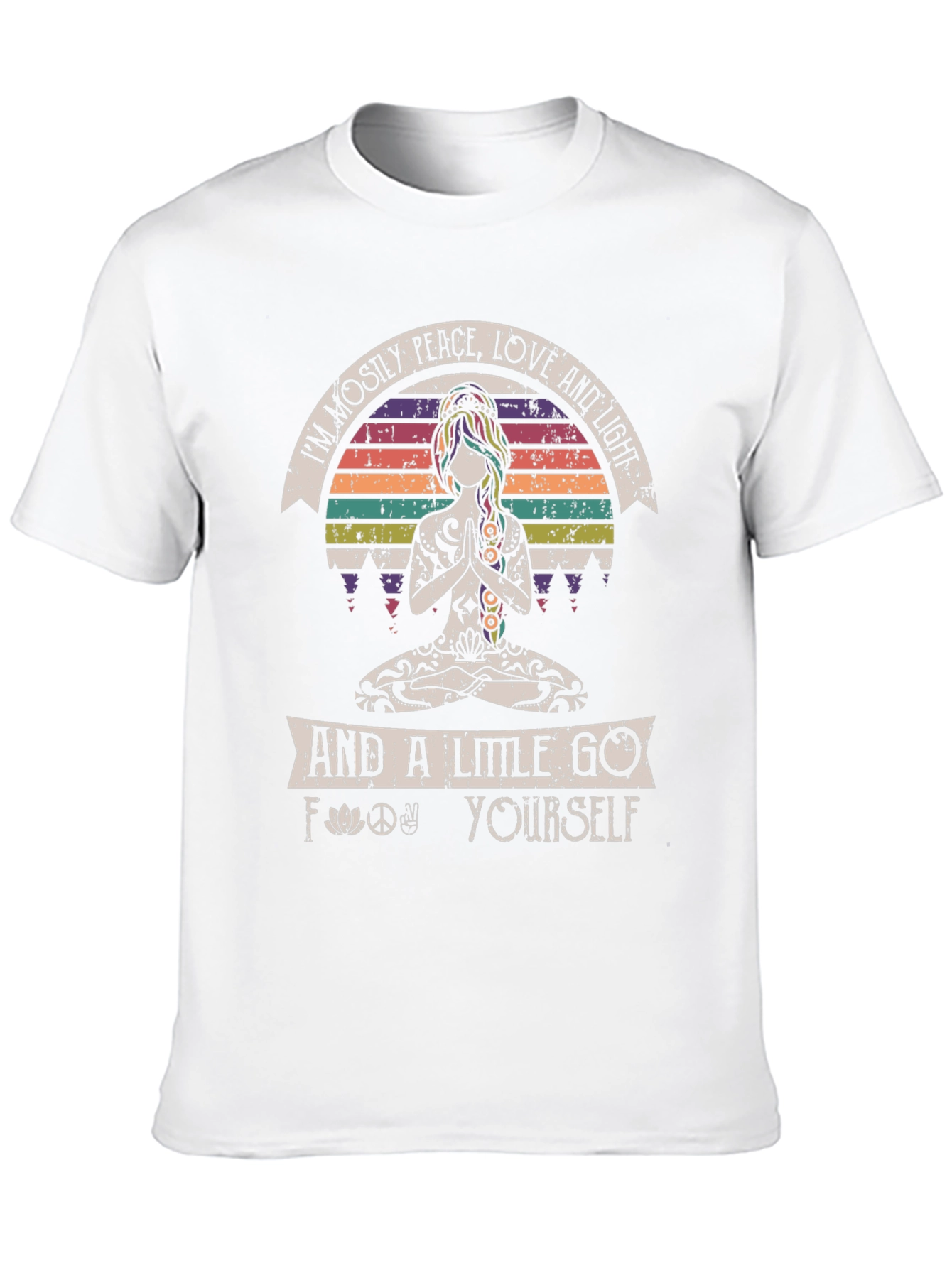 Black Peace Love Light & Go Yoga T-Shirt view 10