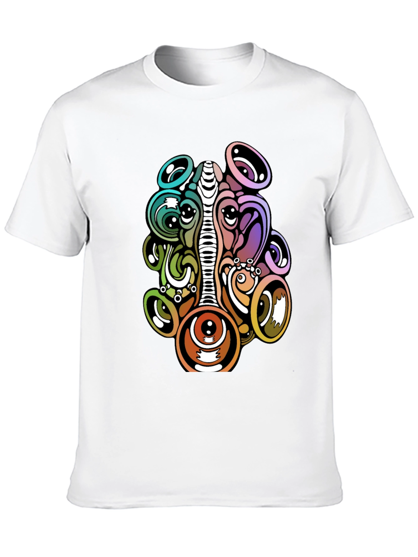 Black Psychedelic Eye Graphic T-Shirt - Unique Design view 10