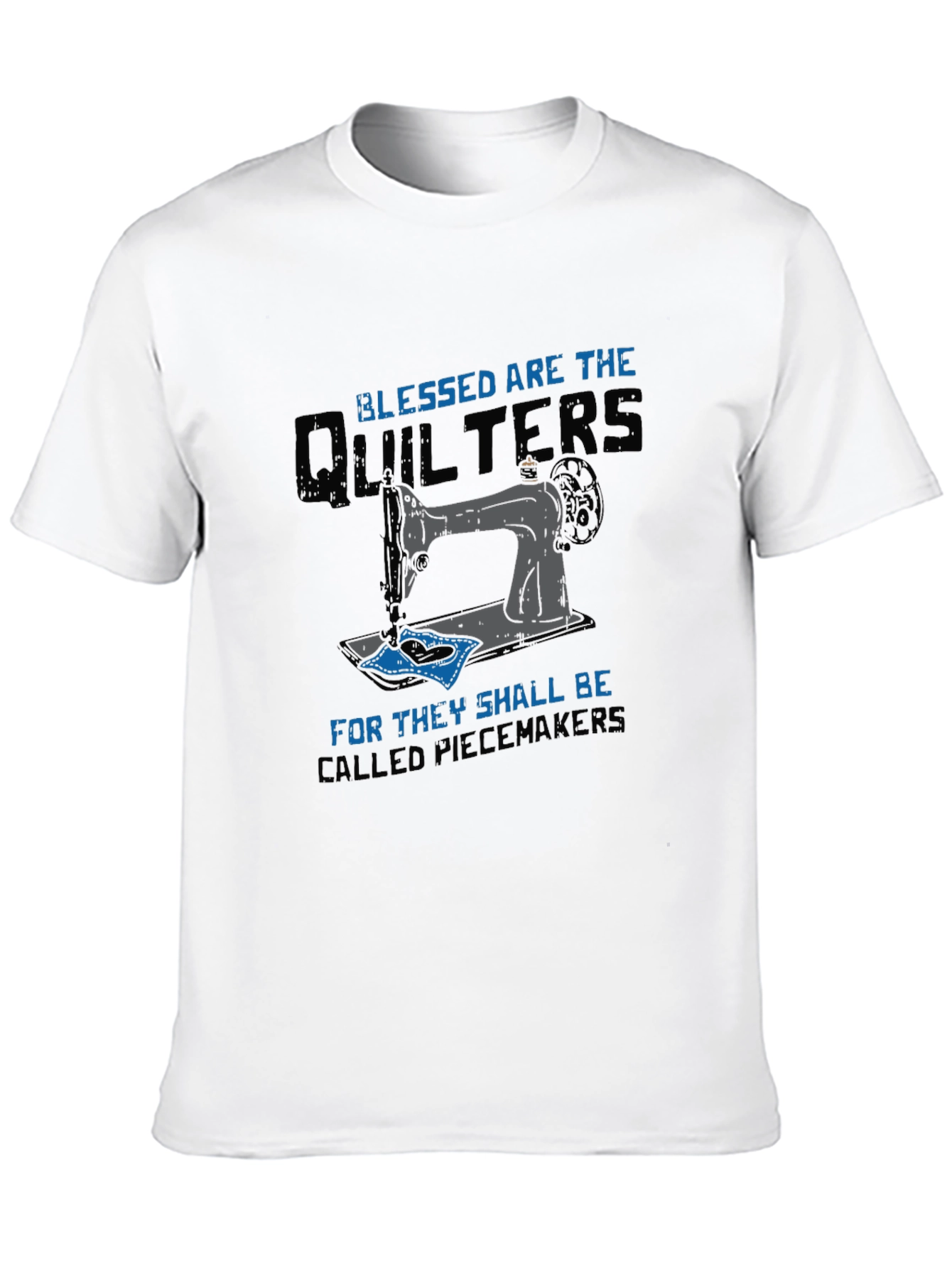 Black Blessed Quilters T-Shirt, Sewing Machine Tee view 10