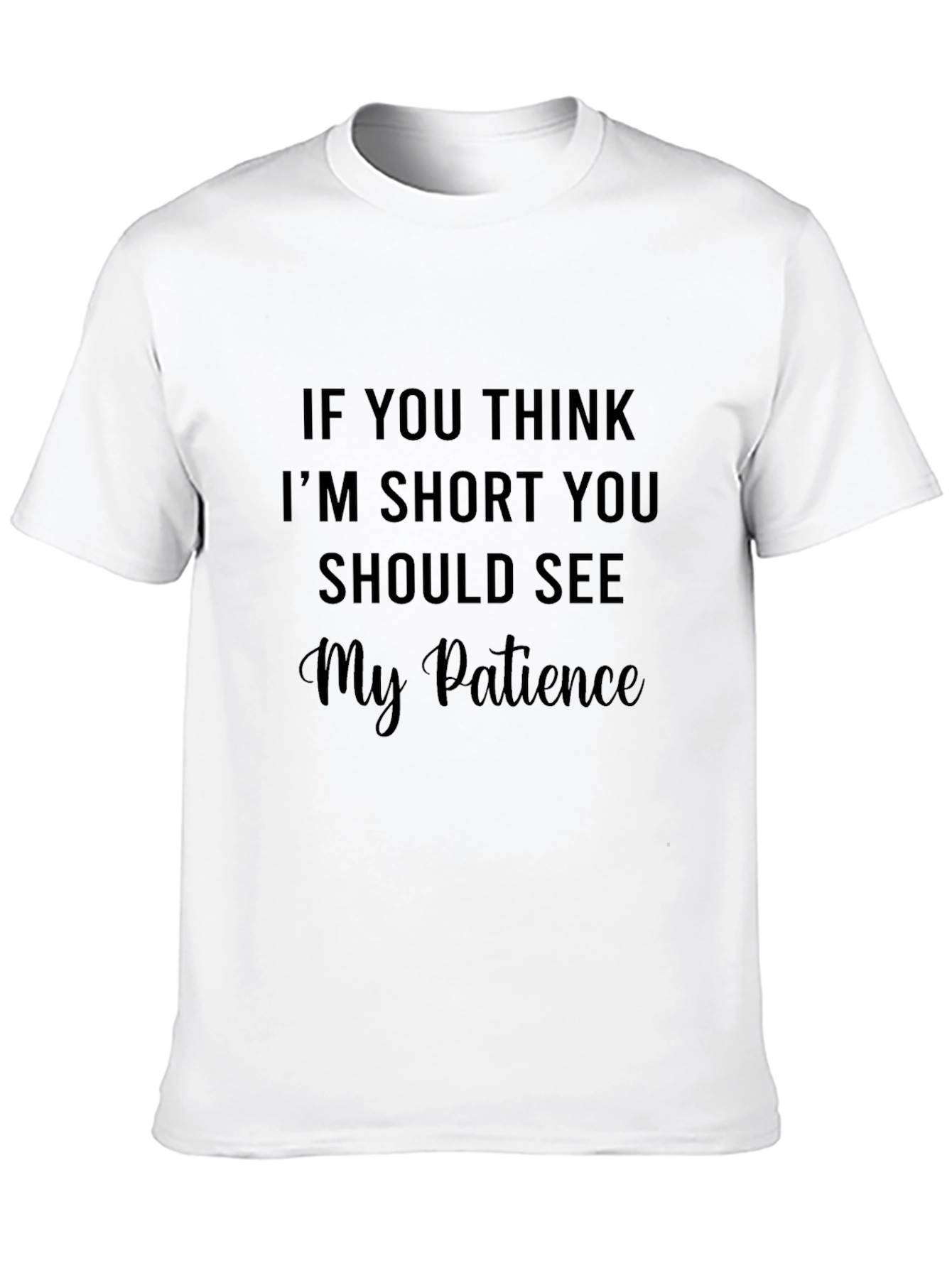 Black Humorous "Short Patience" Graphic Tee - Black view 10