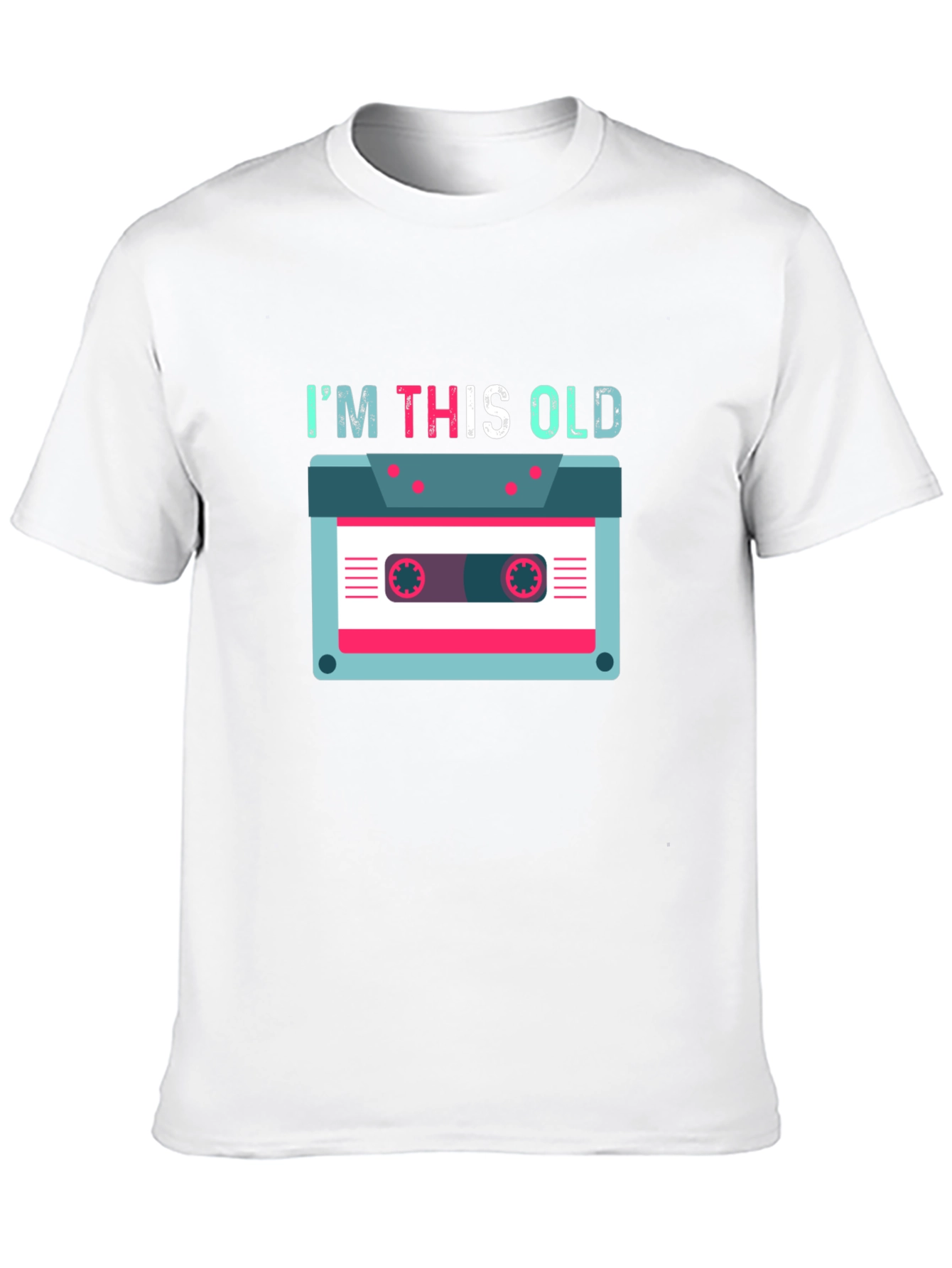 Black I'm This Old Cassette Tape T-Shirt view 10