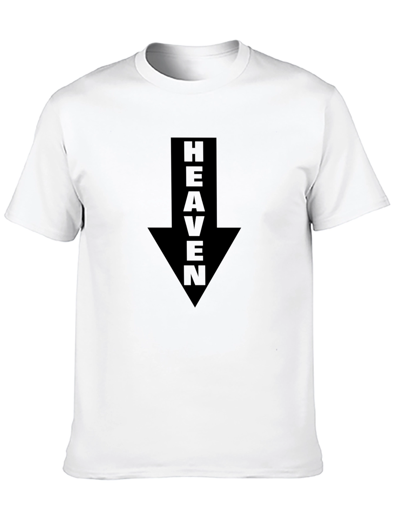 Black Heaven Down Arrow Graphic Tee - Black Casual T-Shirt view 10