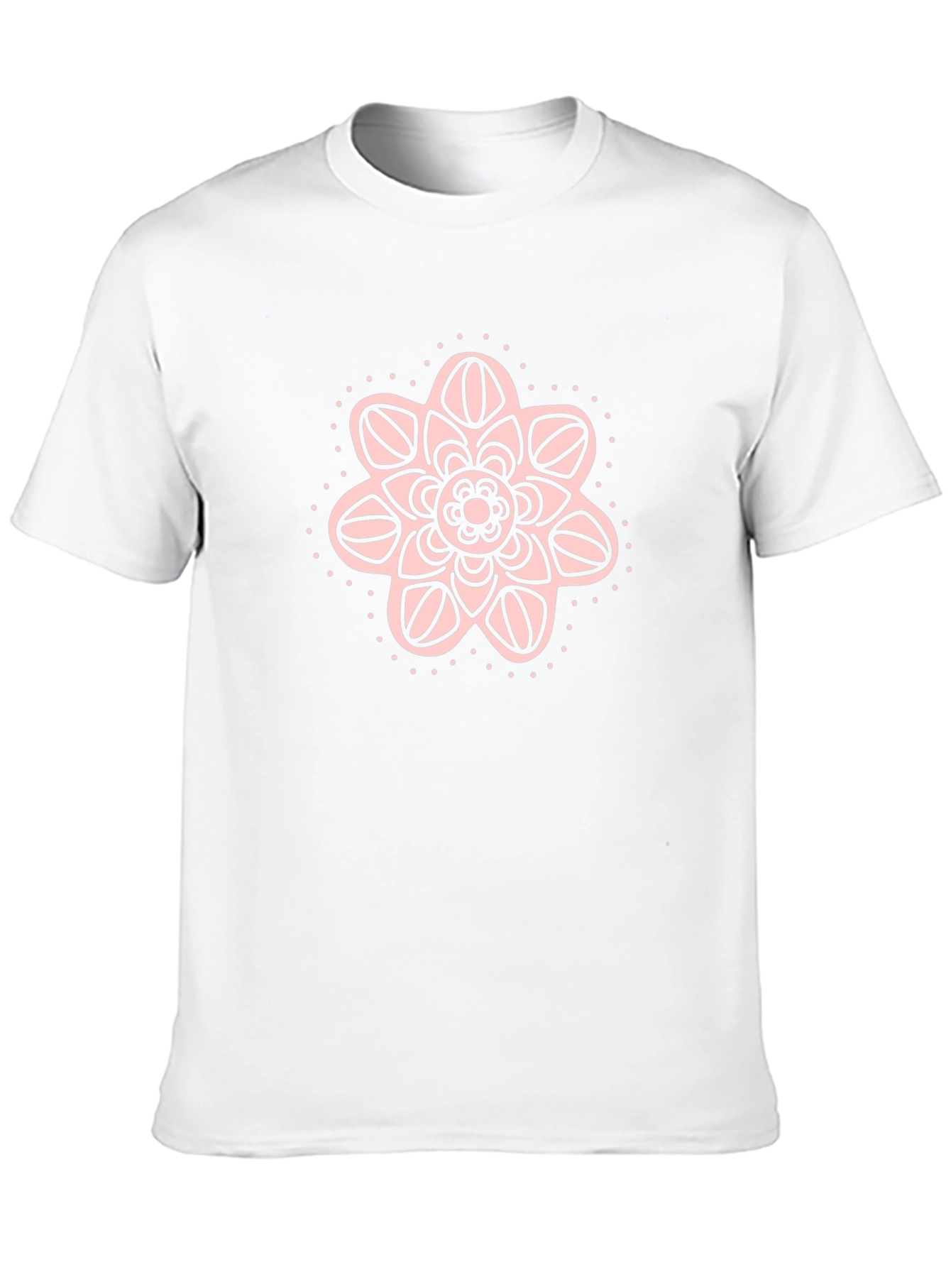 Black Tee with Floral Mandala Print - 10