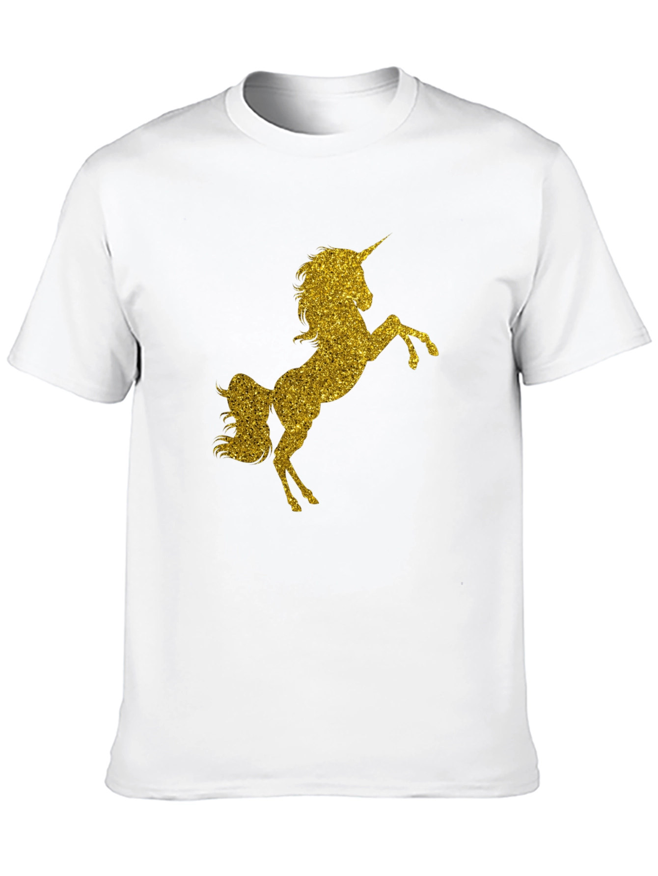 Black Gold Glitter Unicorn Black T-Shirt view 10
