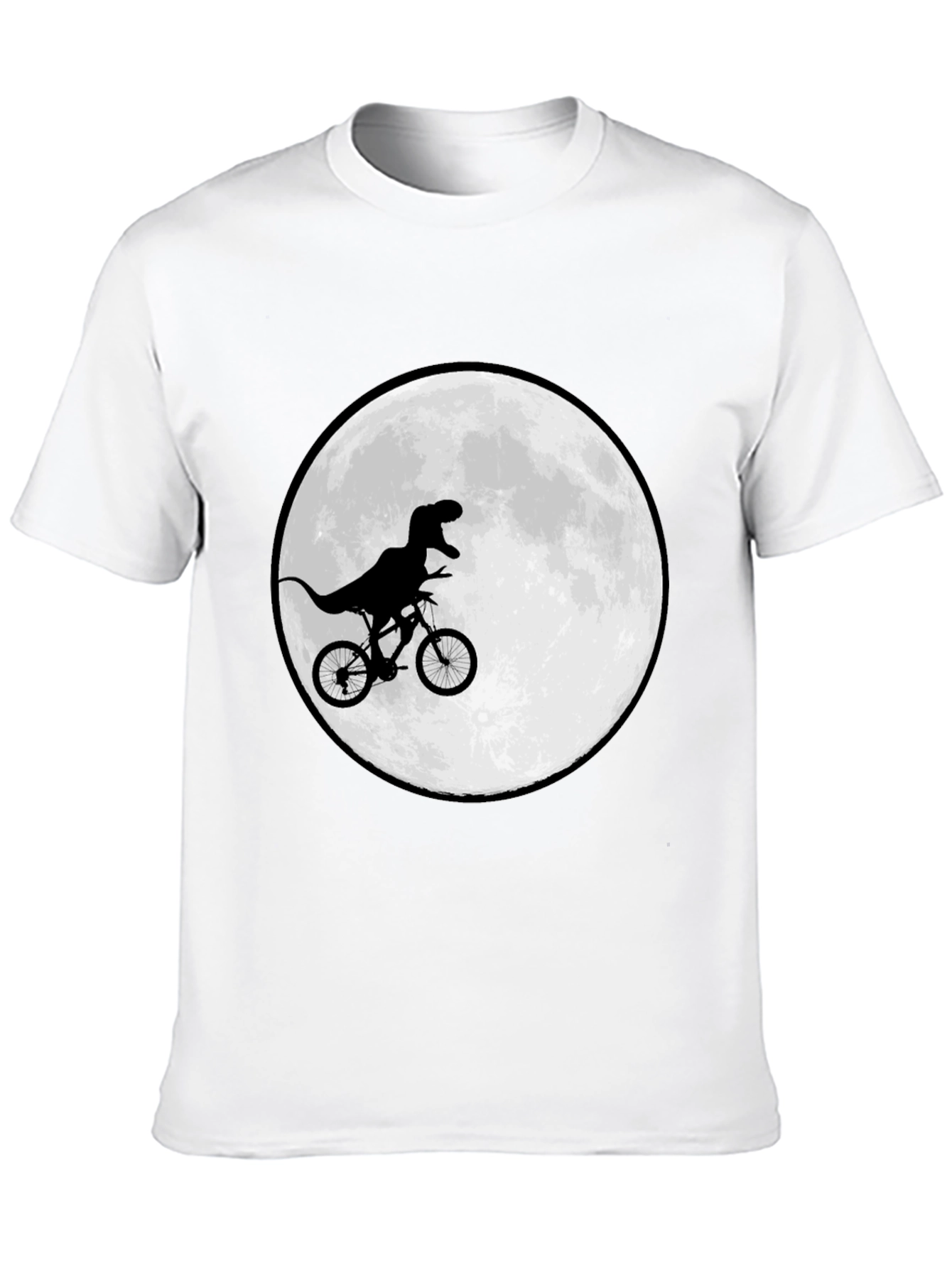 Black Dino Biker T-Shirt - Moon Ride Design view 10
