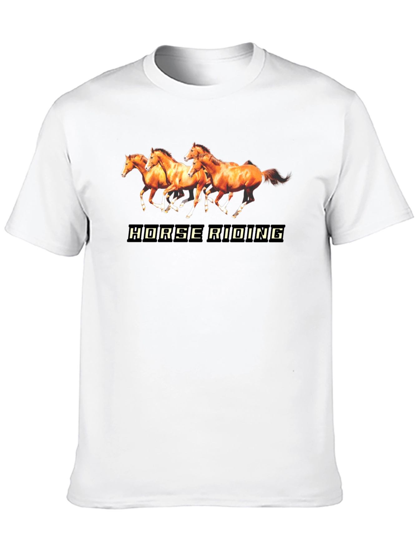 Black Horse Riding Graphic Print T-Shirt view 10