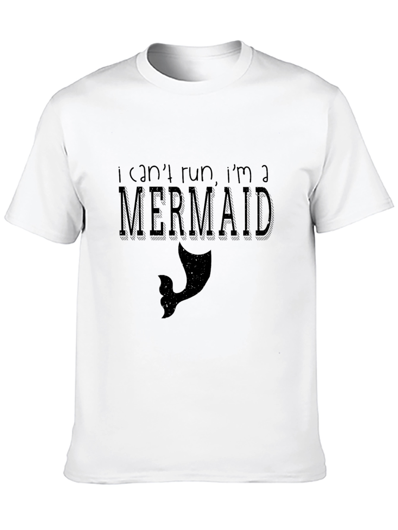 Funny Mermaid T-Shirt - I Can't Run Graphic Tee - 10