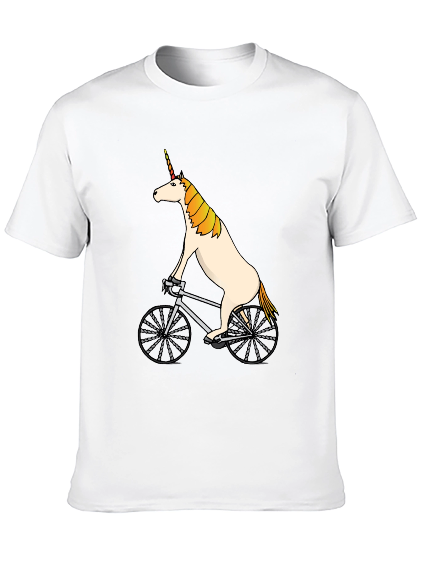 Black Unicorn Riding a Bike T-Shirt - Funny Graphic Tee view 10