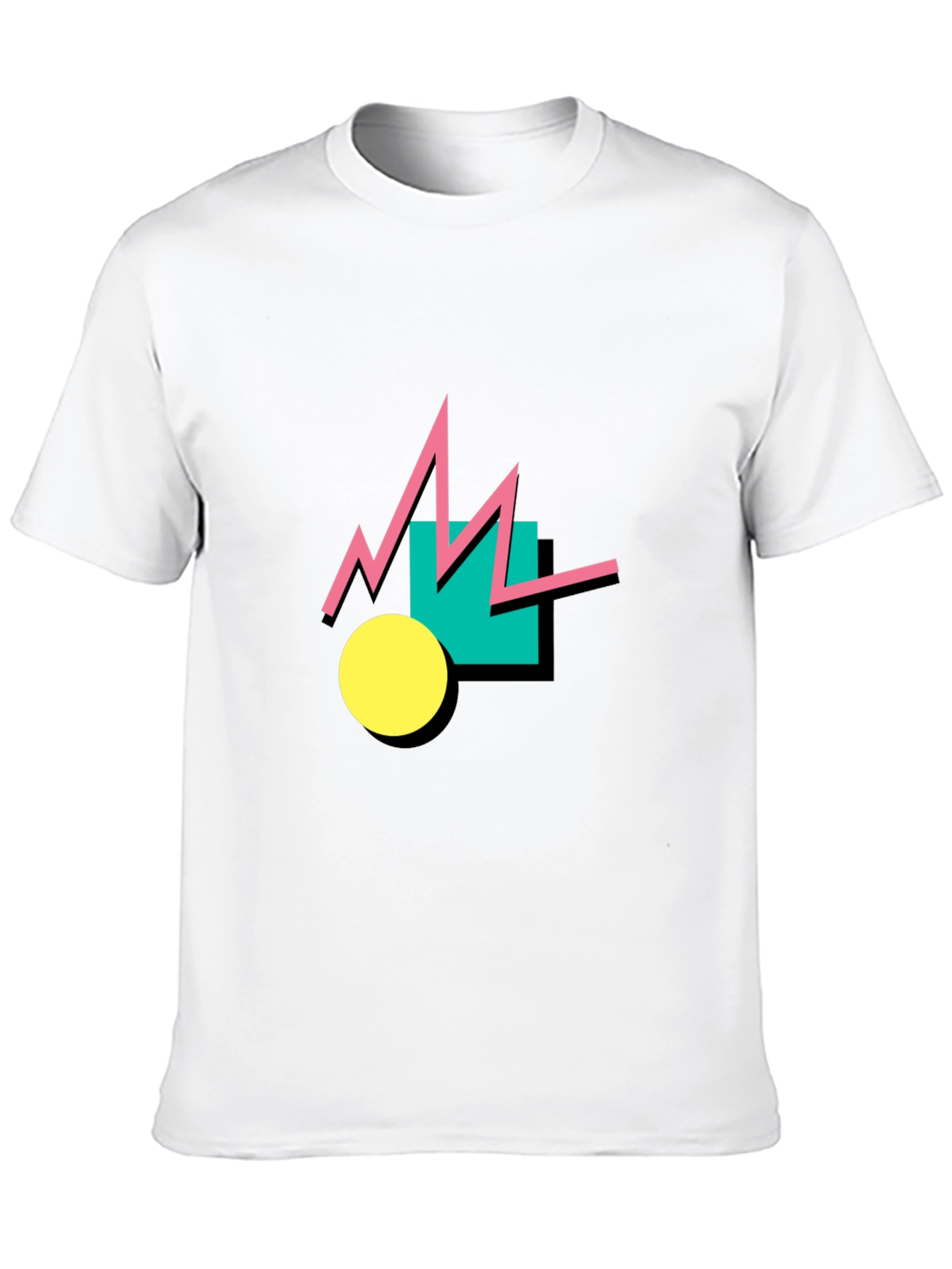 Black Retro Graphic Tee - Black Cotton T-Shirt view 10