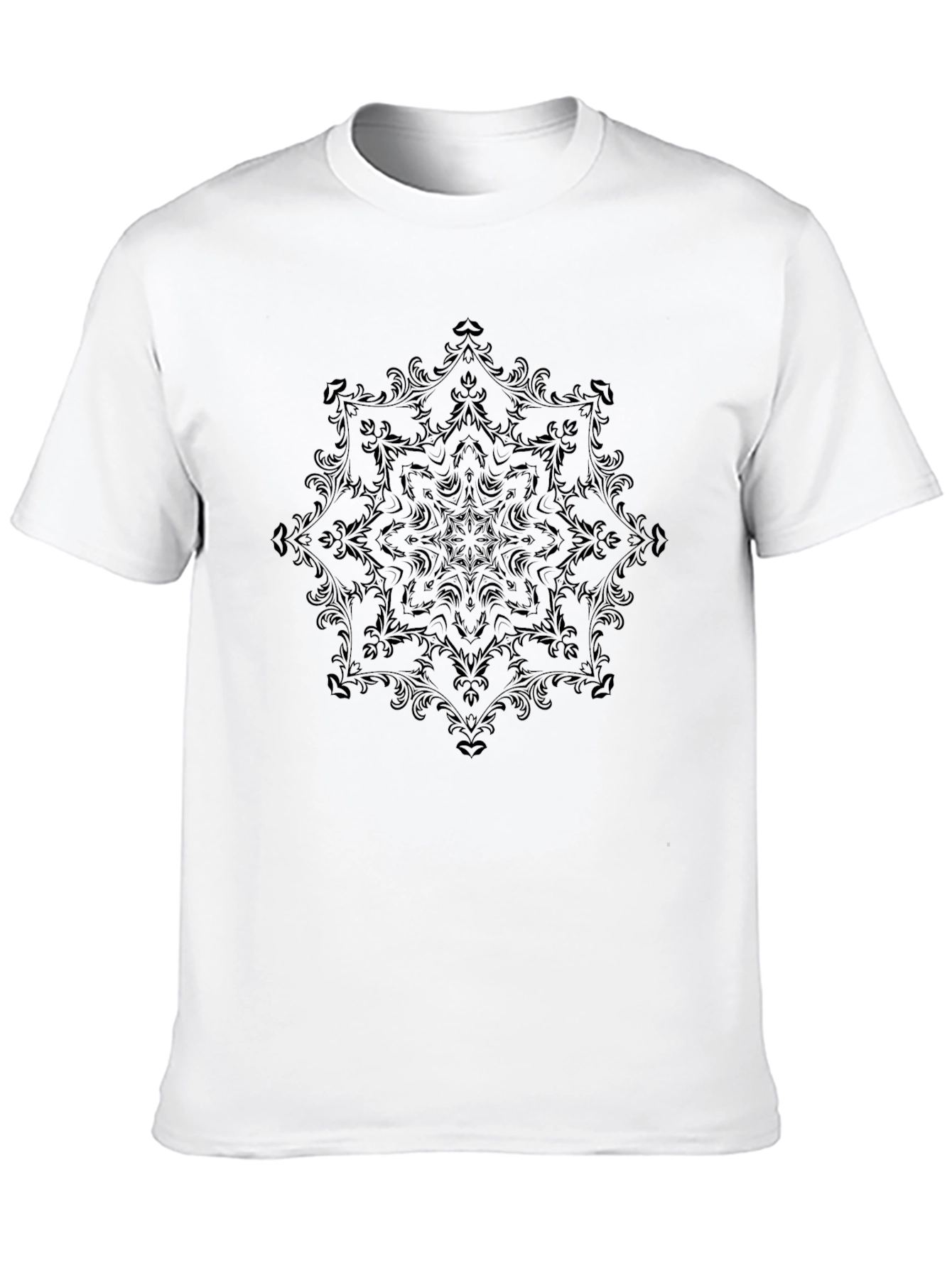 Black Elegant Black Mandala Graphic Tee - Stylish Comfort view 10