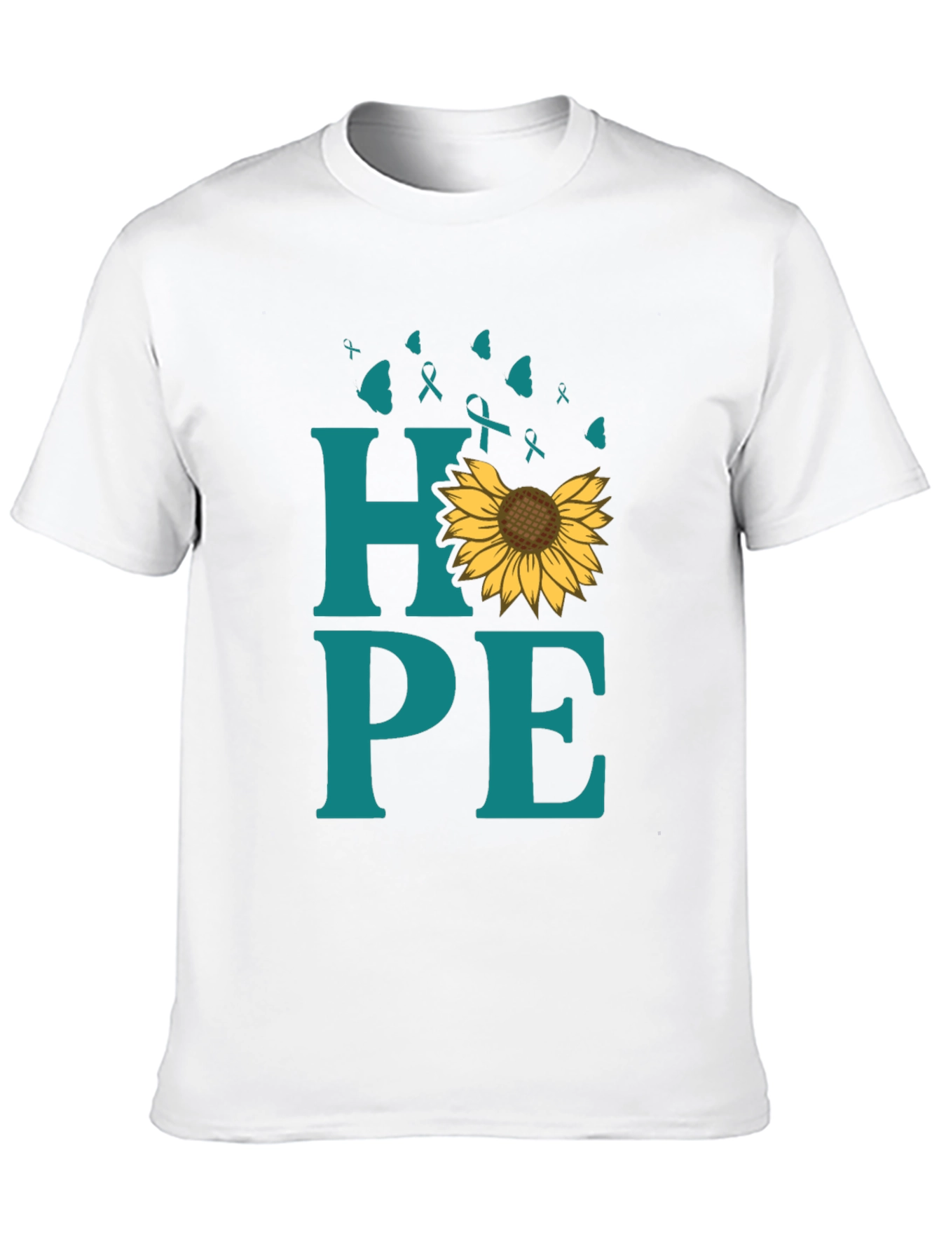 Black Hope Sunflower Ribbon Graphic T-Shirt view 10