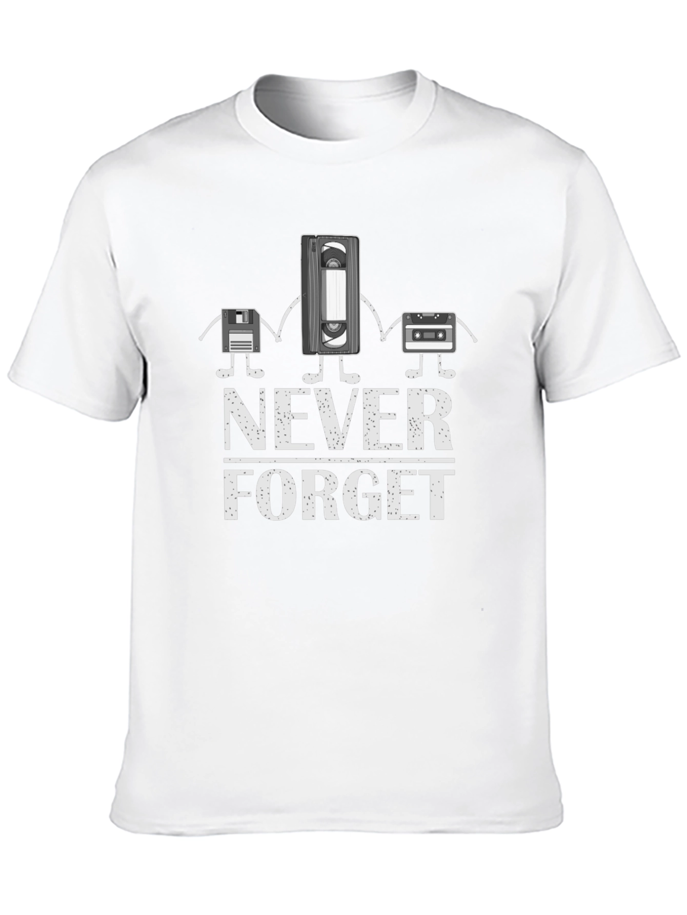Black Never Forget T-Shirt - Floppy Disk, VHS, Cassette Tape view 10