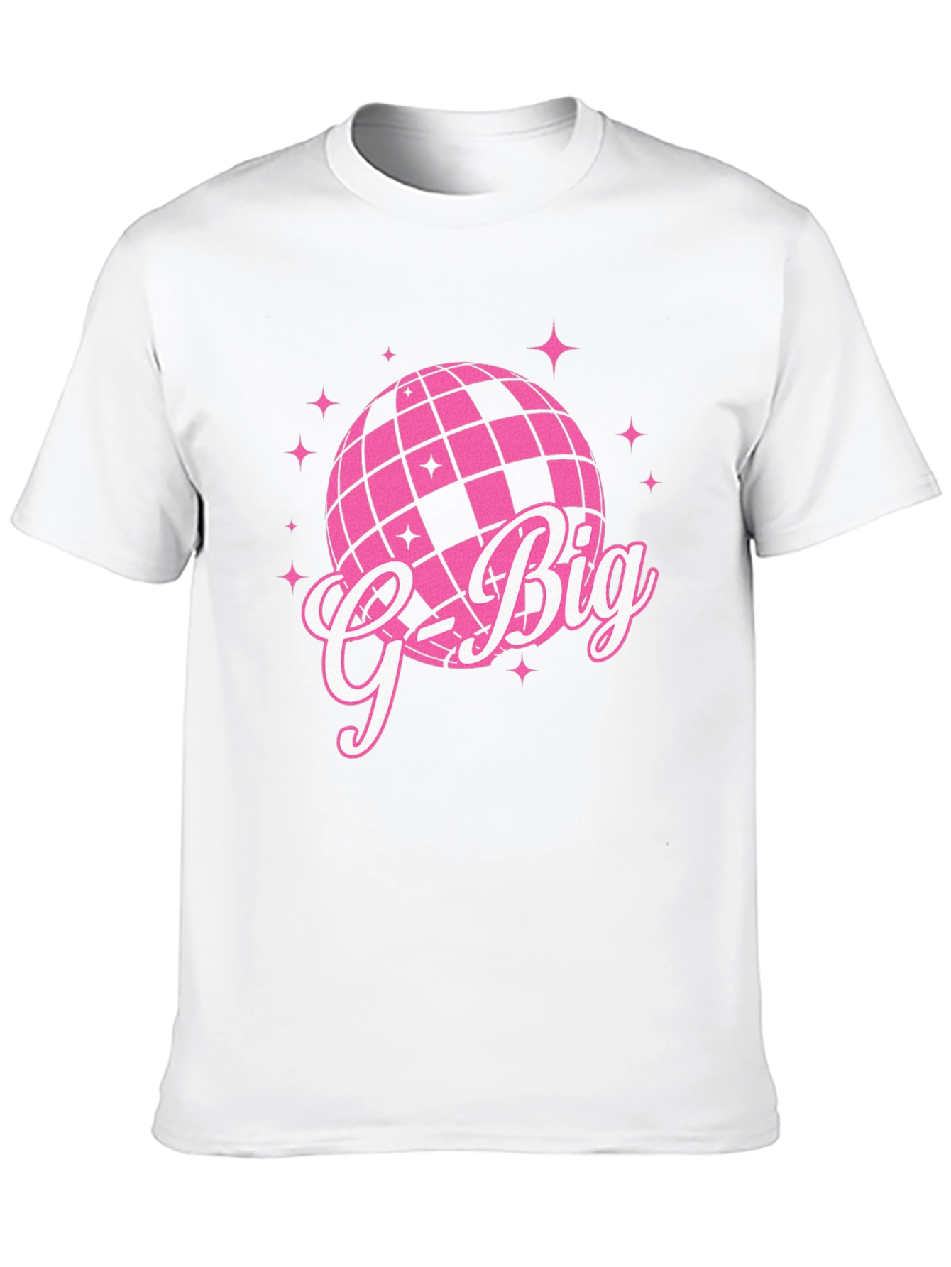 Black G-Big Pink Disco Ball Graphic T-Shirt view 10