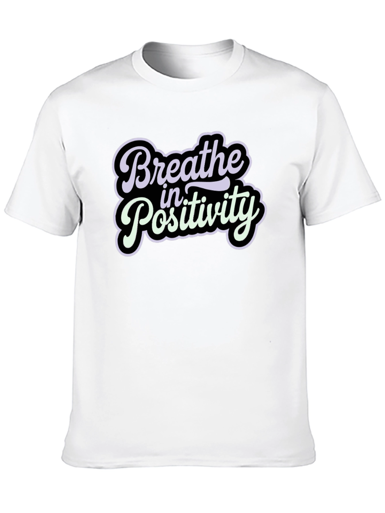 Black Breathe in Positivity Graphic T-Shirt view 10