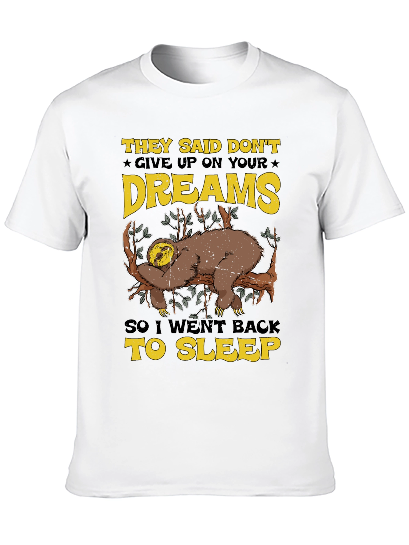 Black Don't Give Up Dreams Sloth Graphic T-Shirt view 10