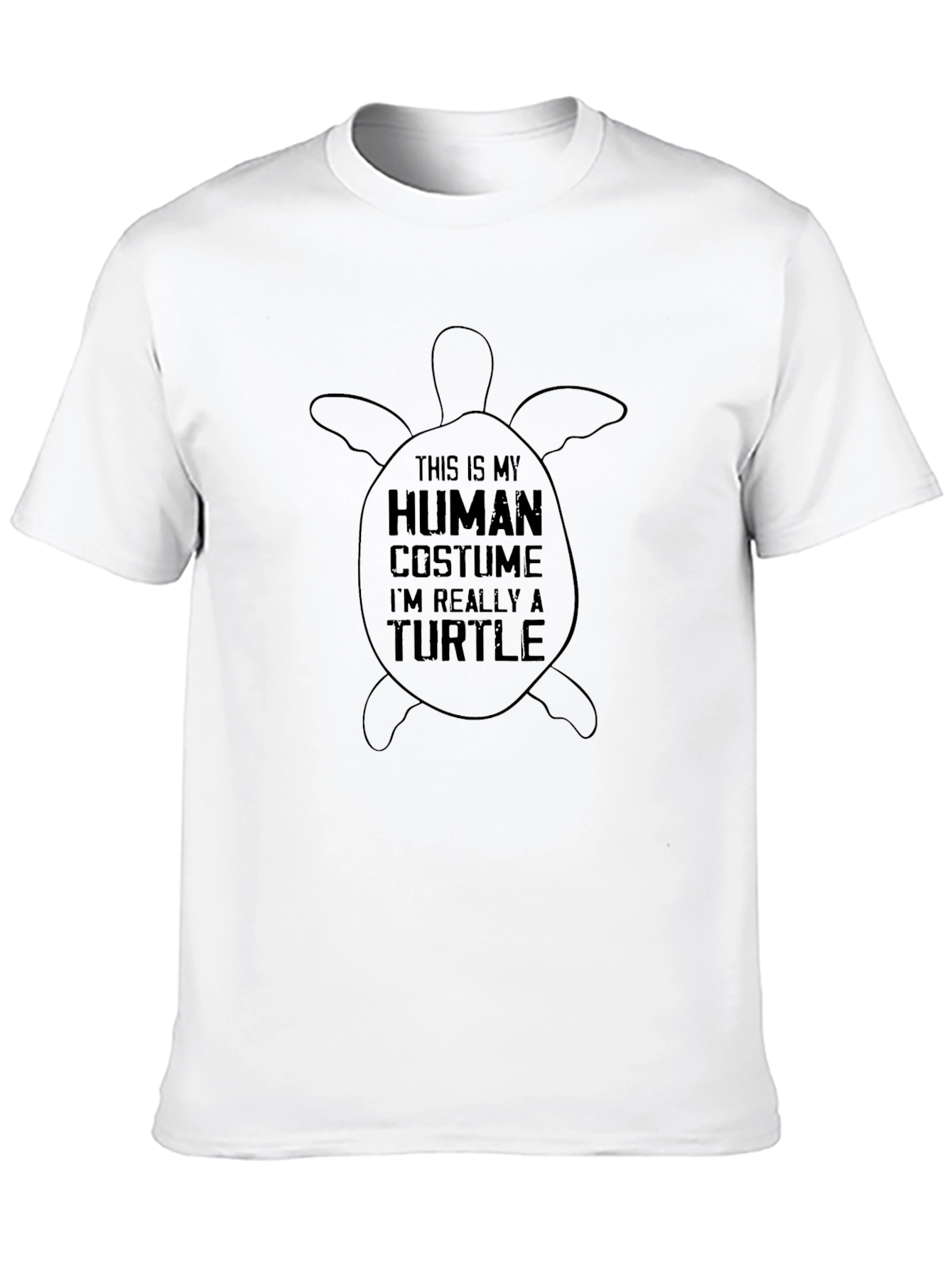 Black Human Costume Turtle Graphic Tee - Novelty Shirt view 10