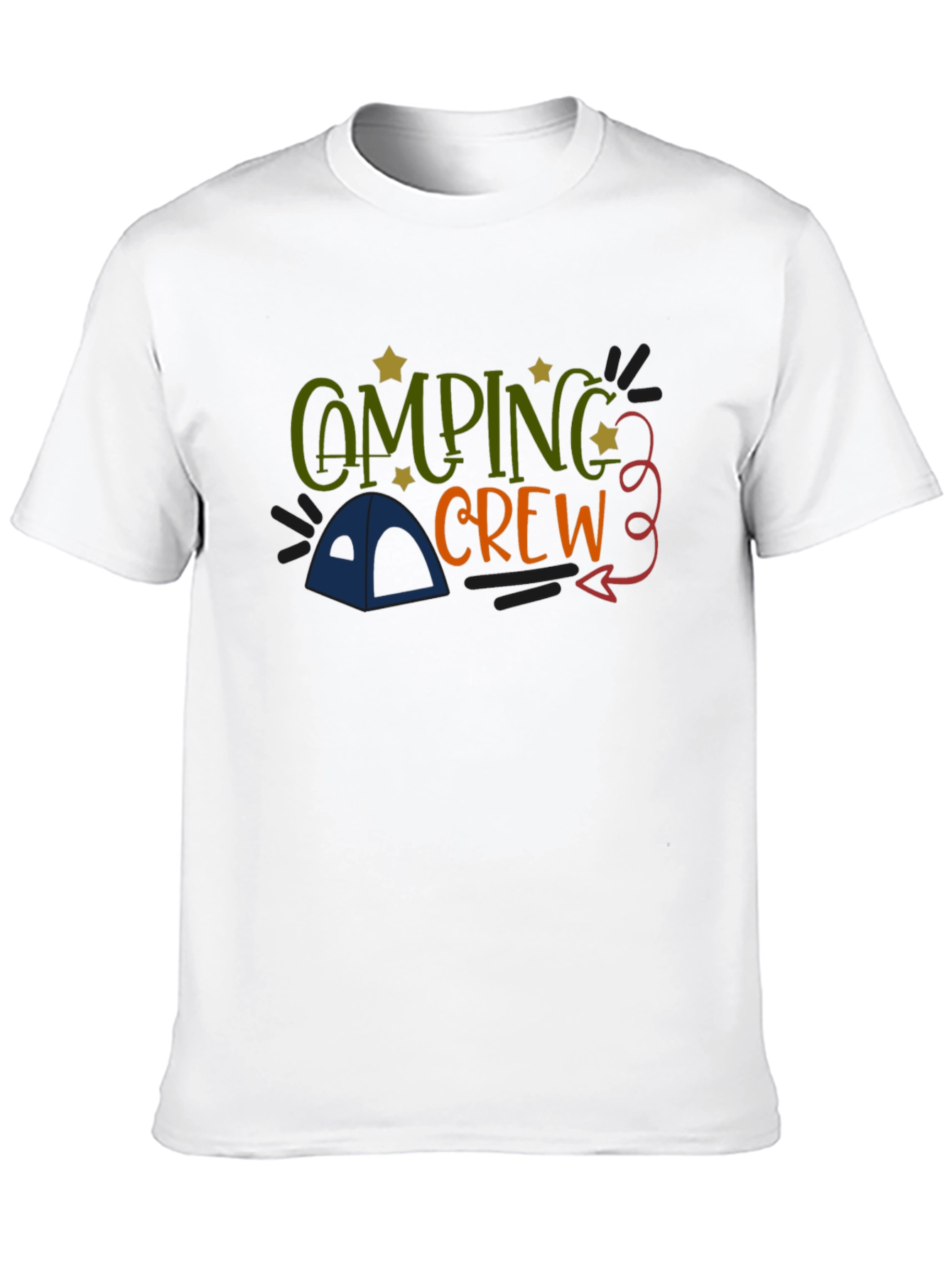 Black Camping Crew Black Cotton Graphic T-Shirt view 10