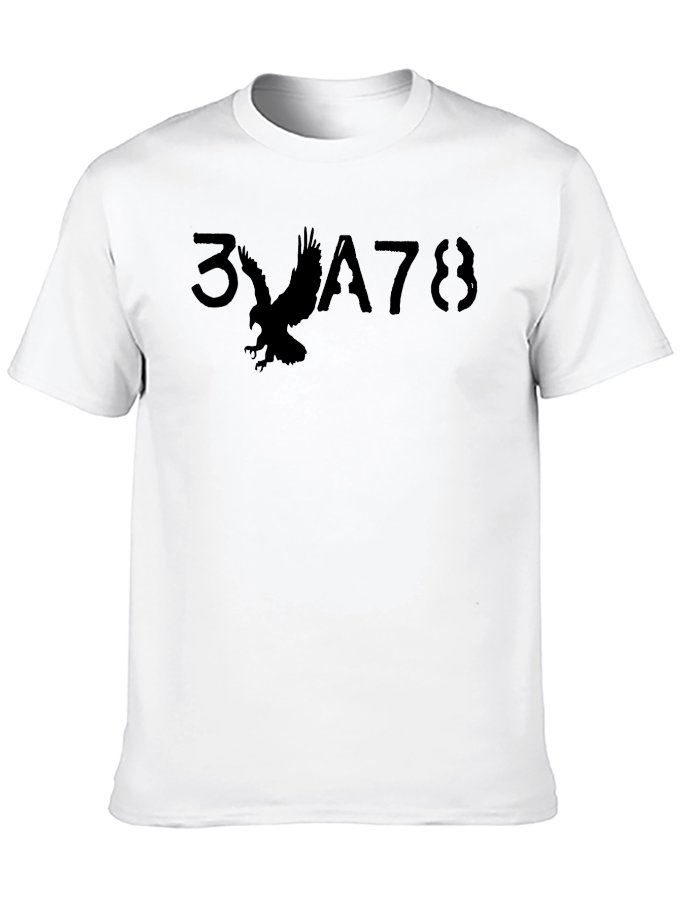 Black Men's Black Graphic T-Shirt - Eagle Design view 10