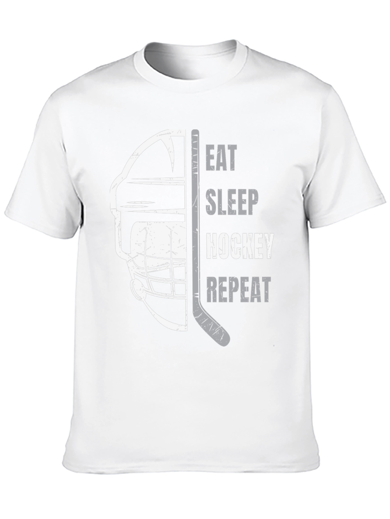 Black Eat Sleep Hockey Repeat Black Graphic Tee view 10
