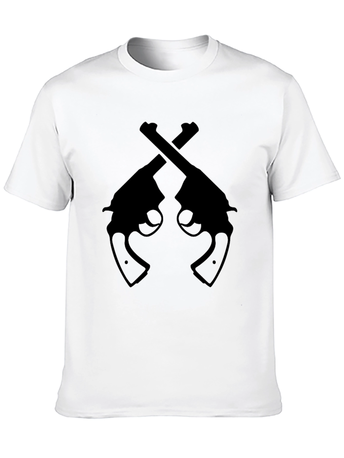 Black Crossed Revolvers Black Graphic T-Shirt view 10