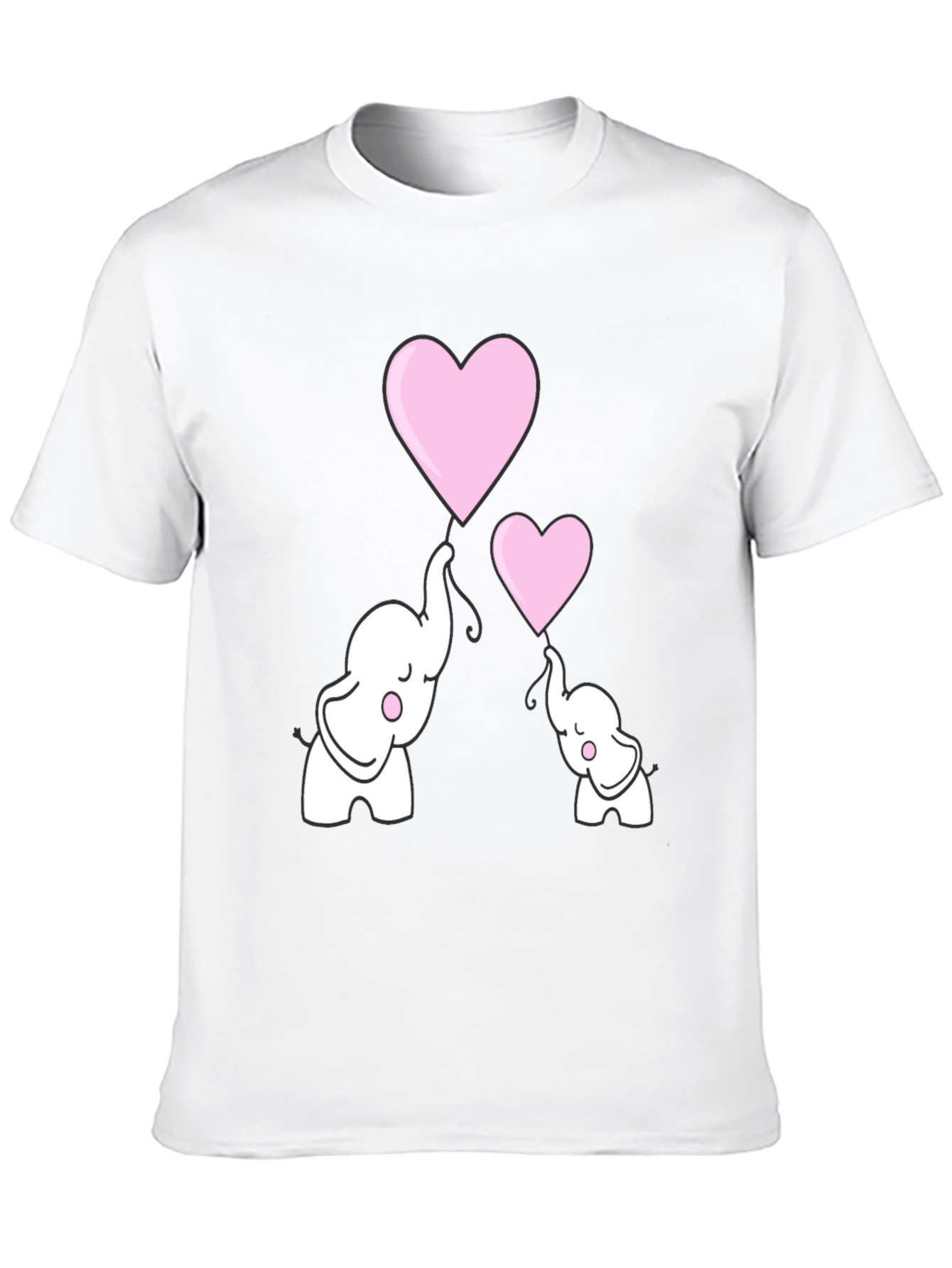Black Elephant Heart Balloons Graphic T-Shirt view 10
