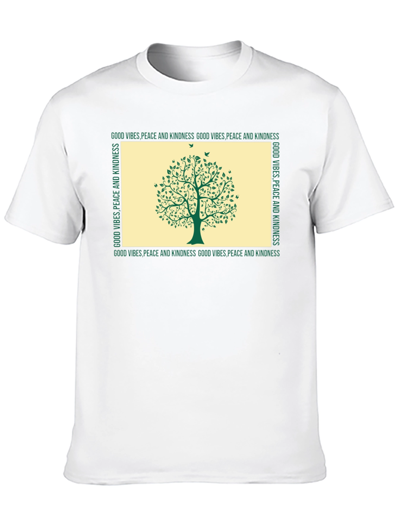 Black Kindness Tree Graphic T-Shirt - Good Vibes, Peace view 10