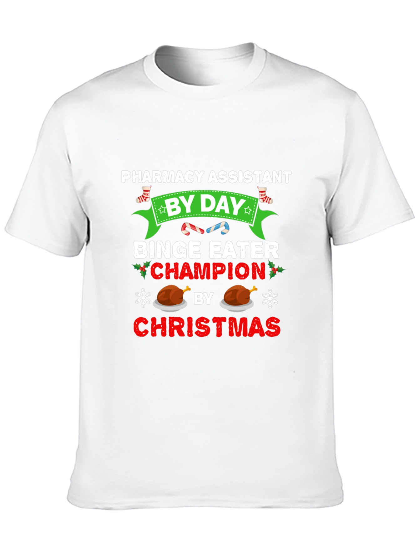 Black Pharmacy Assistant Christmas Binge Eater T-Shirt view 10