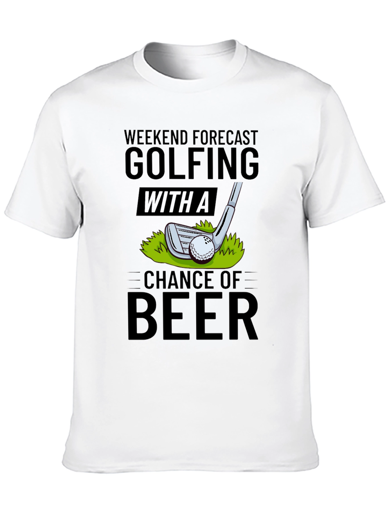 Black Golfing & Beer Forecast T-Shirt view 10