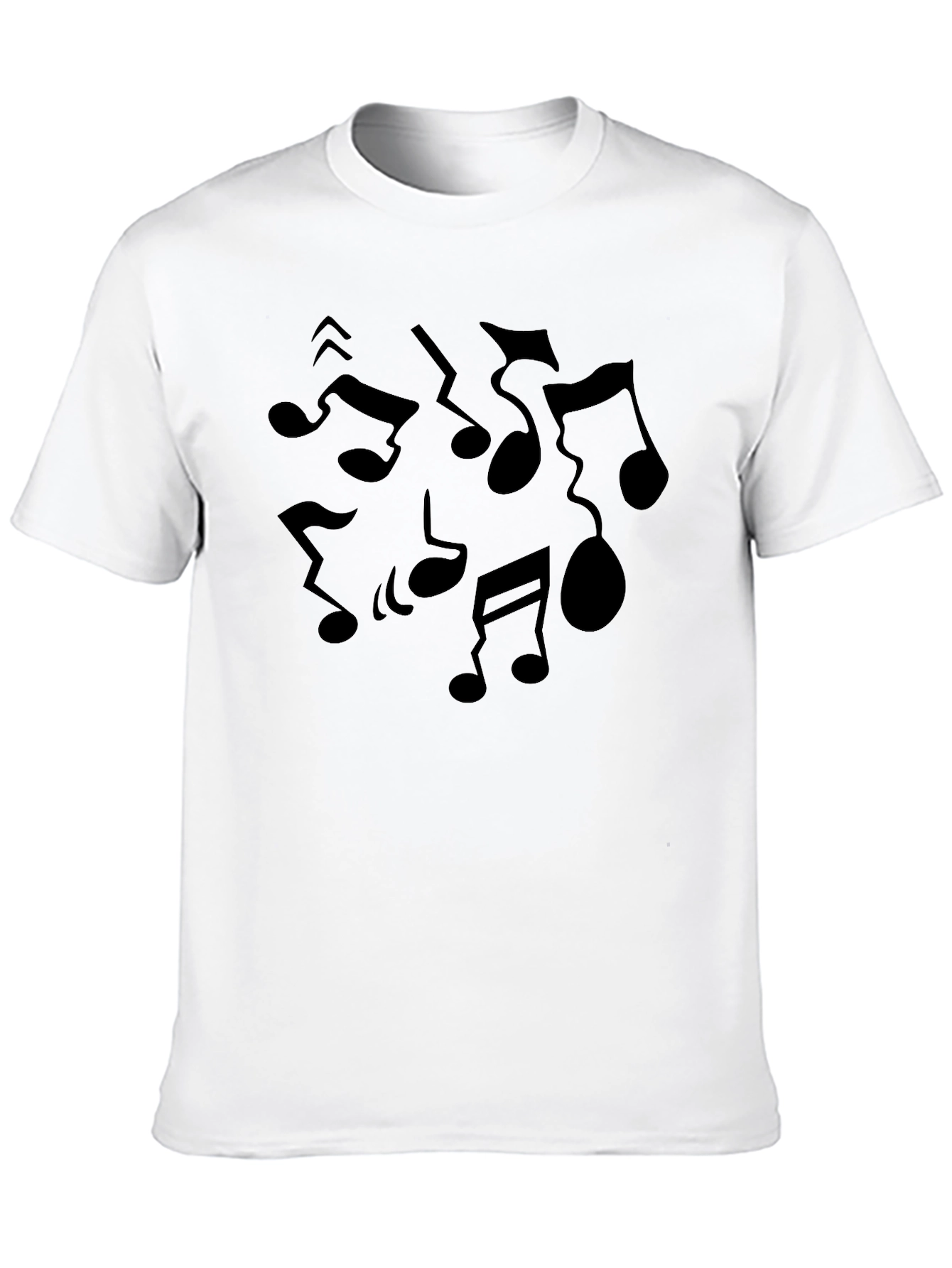 Black Musical Notes Graphic Tee - Black Cotton T-Shirt view 10