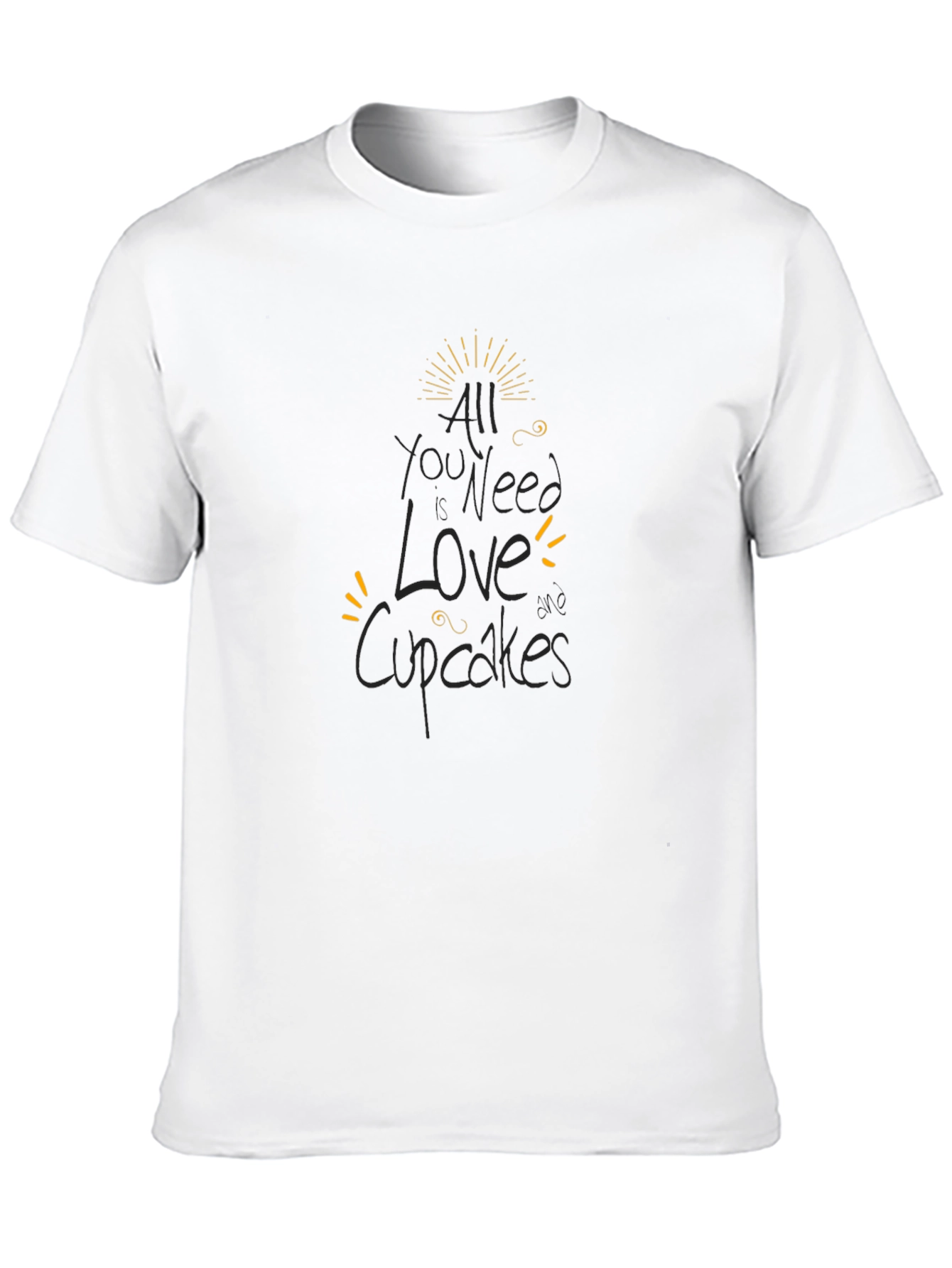 Black All You Need is Love and Cupcakes Black T-Shirt view 10