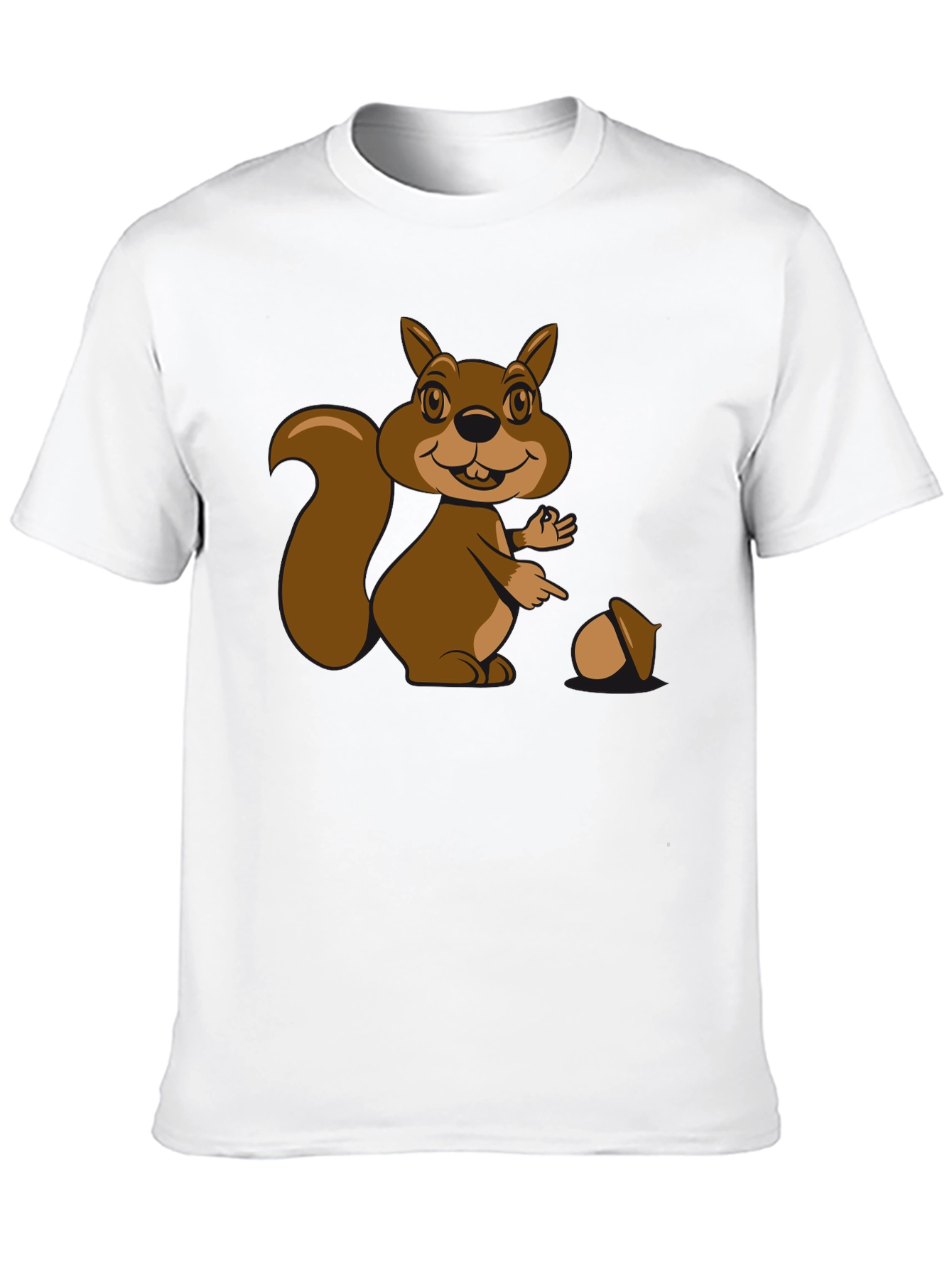 Black Cartoon Squirrel Graphic T-Shirt - Black Cotton Tee view 10