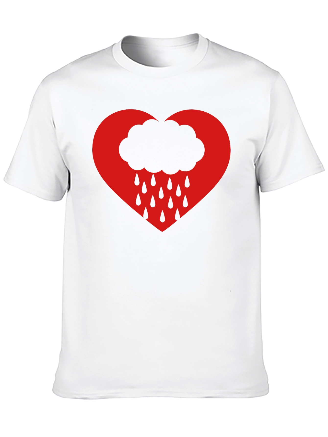 Black Heart Cloud Rain T-Shirt - Black view 10