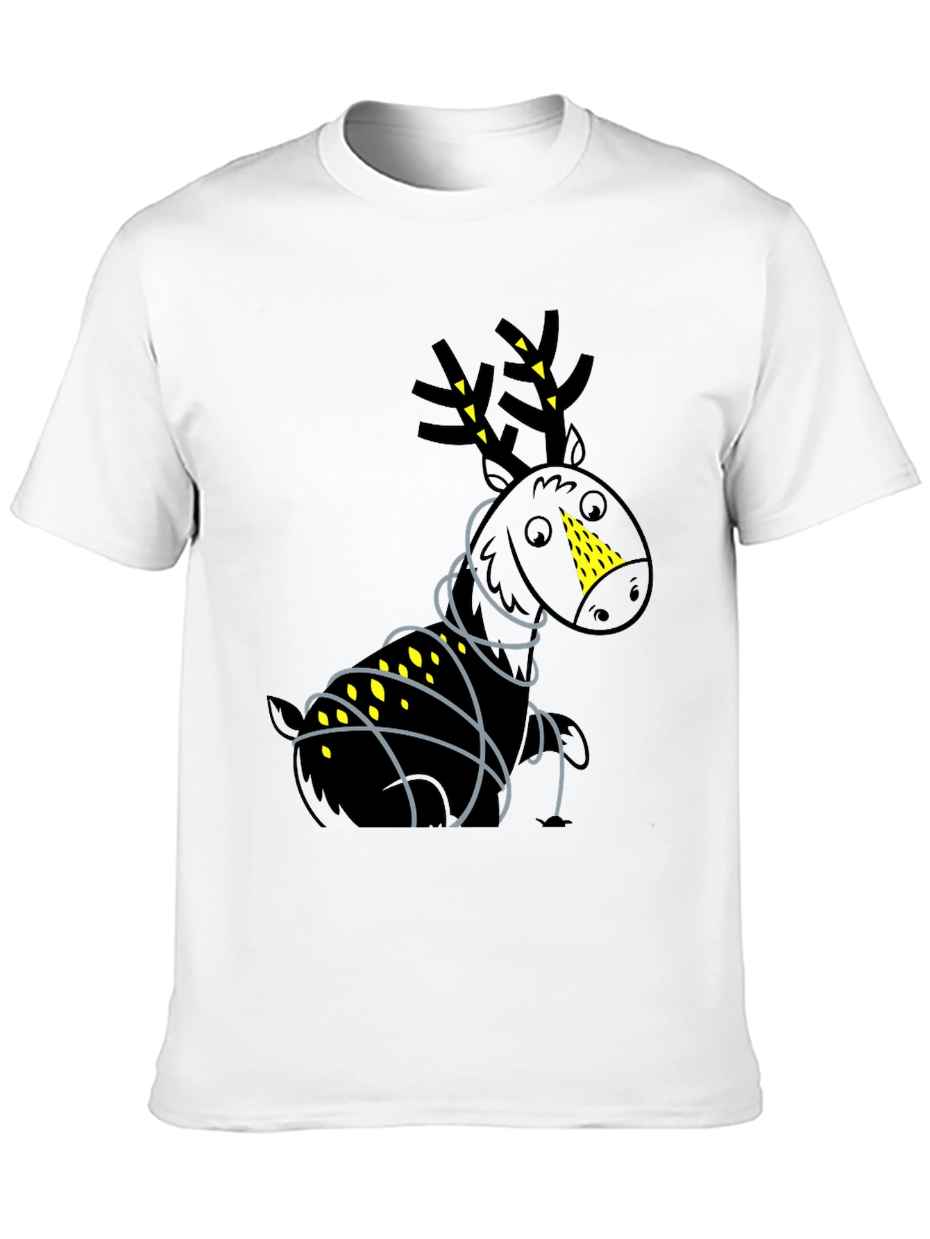 Black Festive Reindeer Graphic Tee - Black view 10