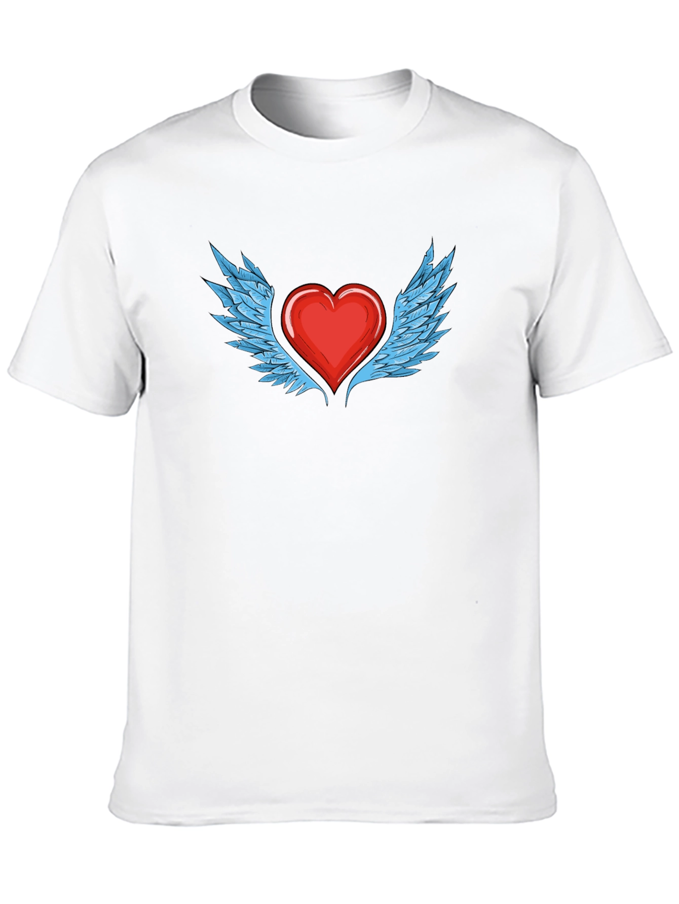 Black Heart with Wings Graphic T-Shirt - Stylish Black Tee view 10