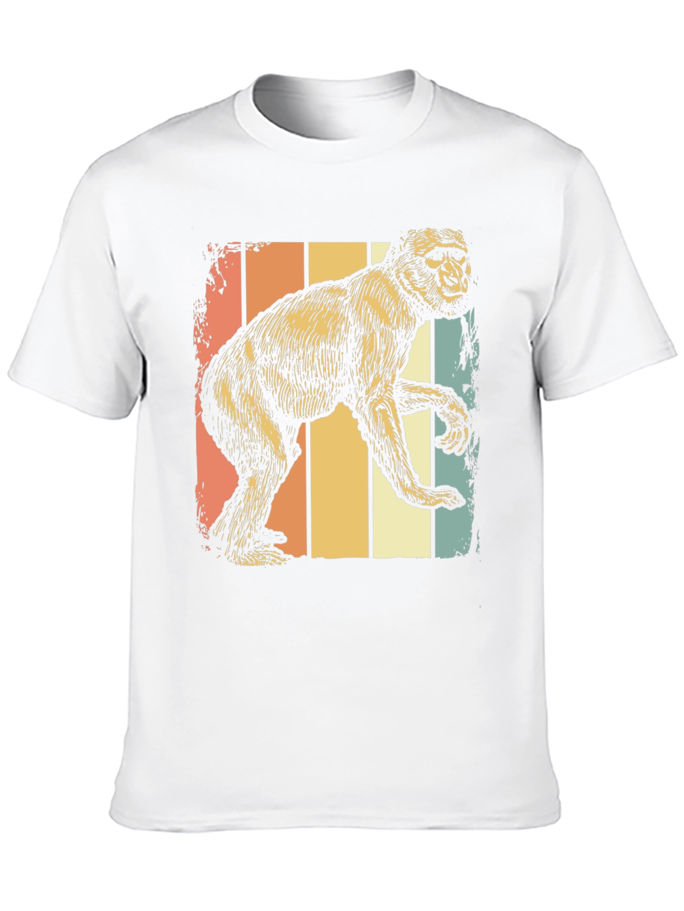 Black Retro Monkey Graphic Tee - Vintage Style Comfort view 10