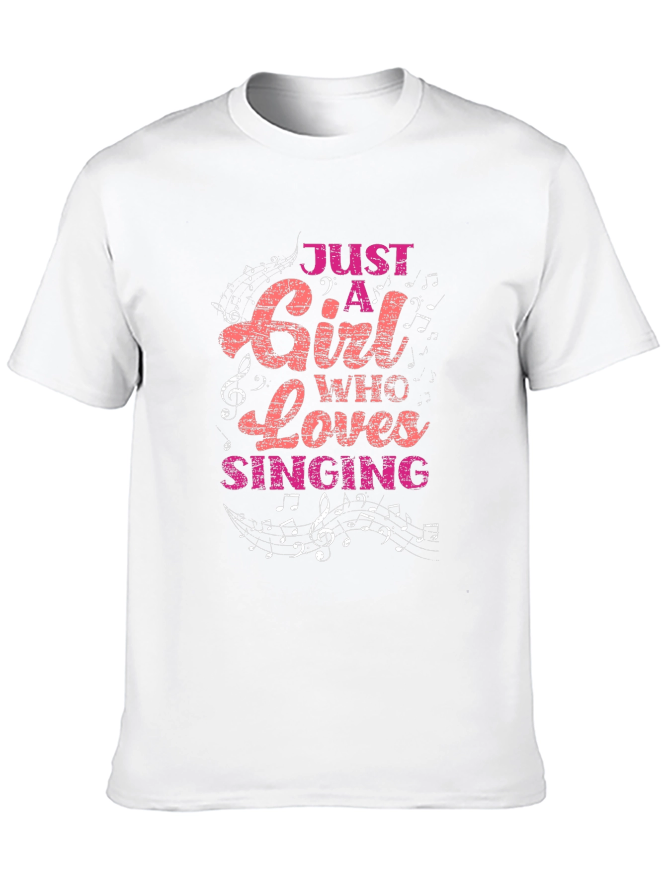 Black Just A Girl Who Loves Singing T-Shirt view 10